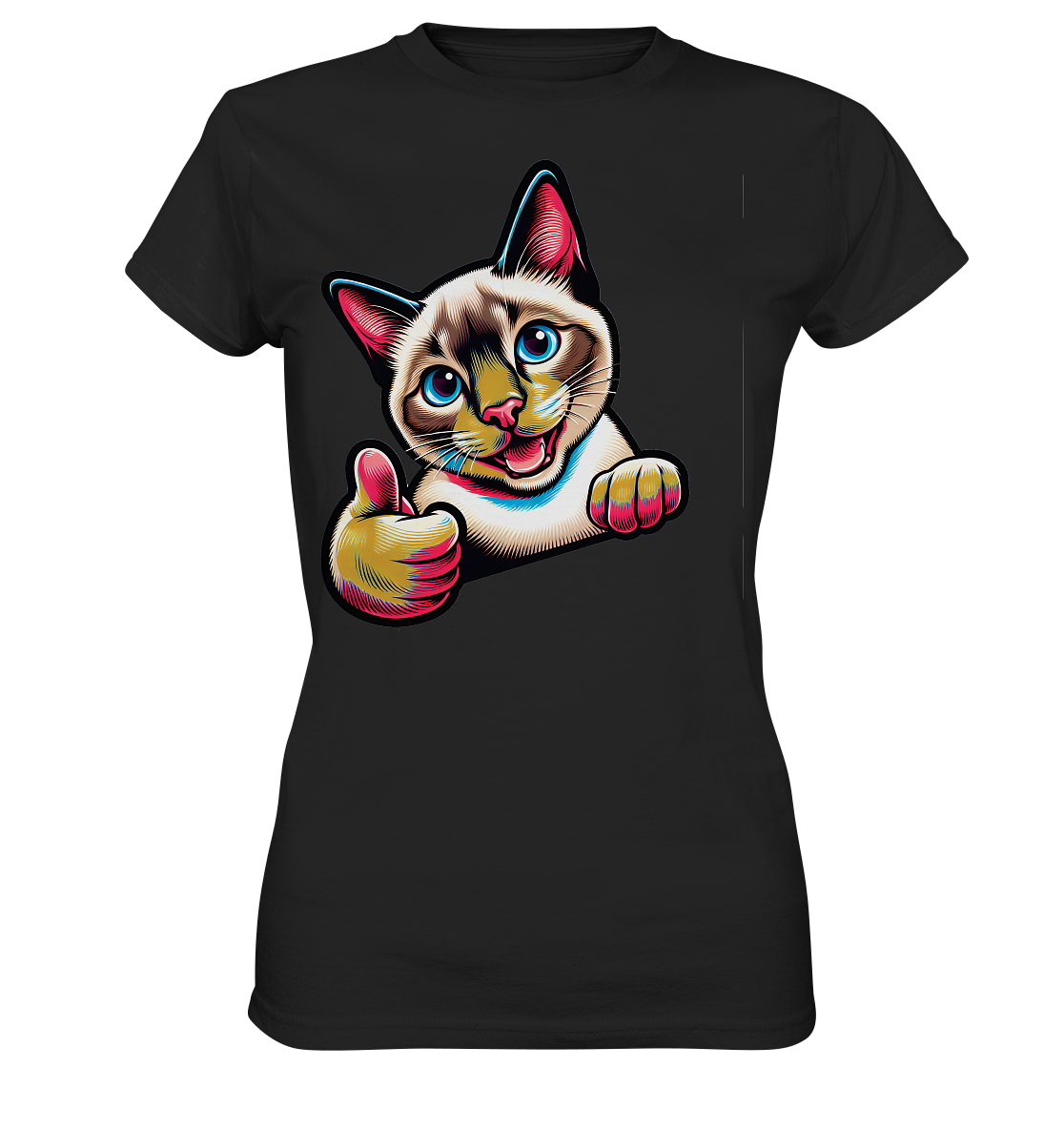 Siamkatze Pop Art - personalisierbar - Ladies Premium Shirt