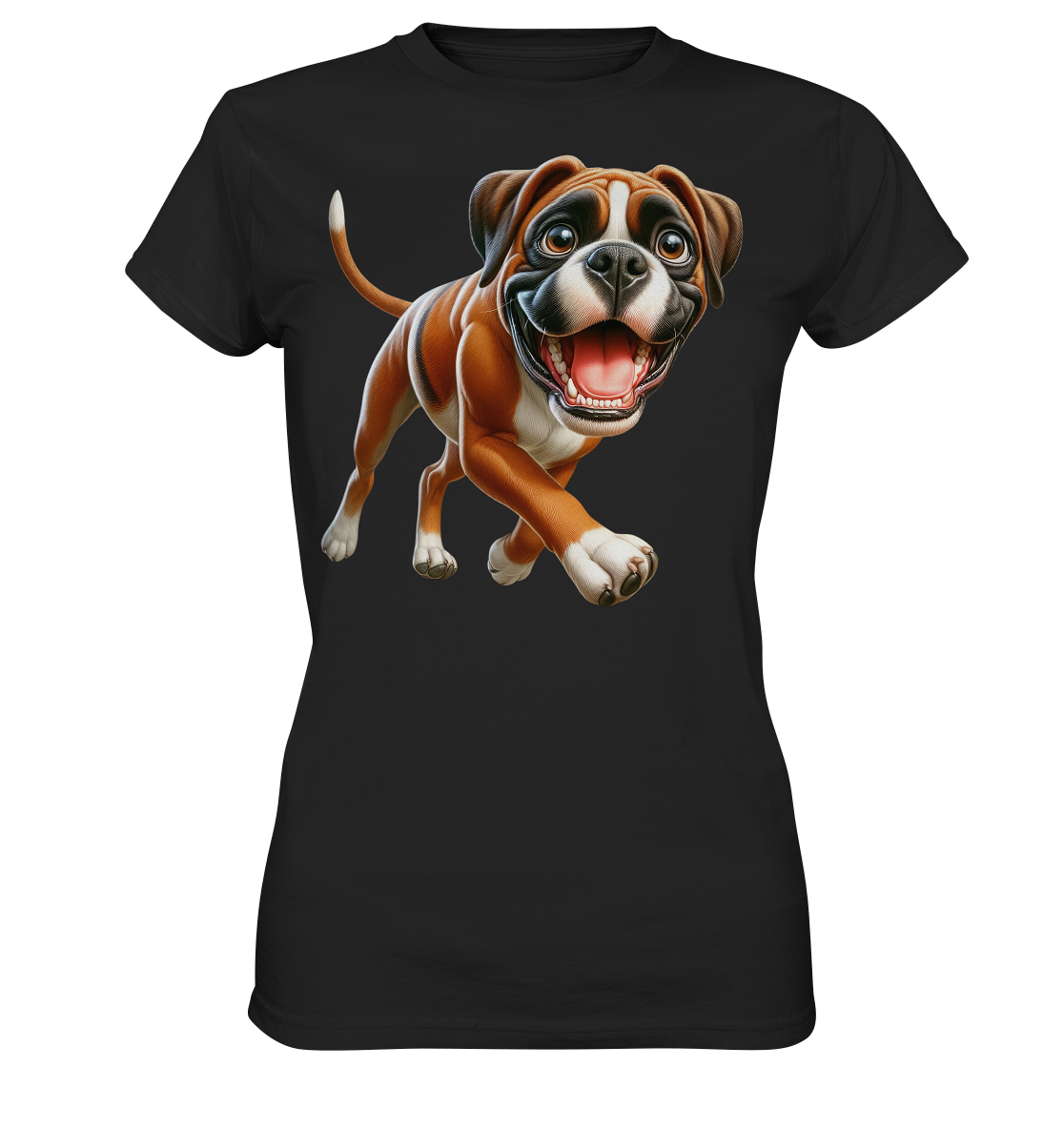 Boxer Cartoon Hund personalisierbar - Ladies Premium Shirt