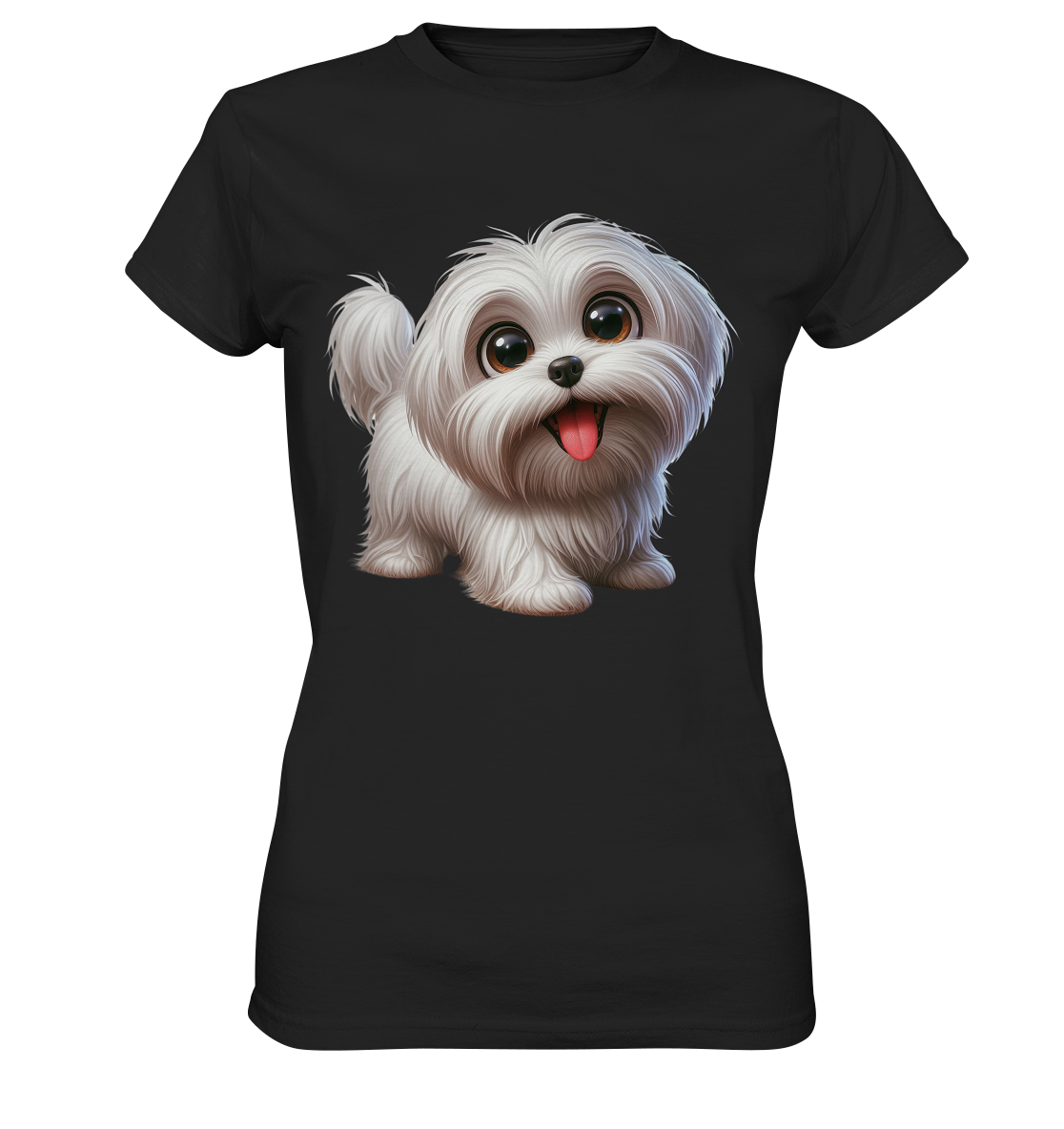 Malteser Hund Cartoon - personalisierbar - Ladies Premium Shirt