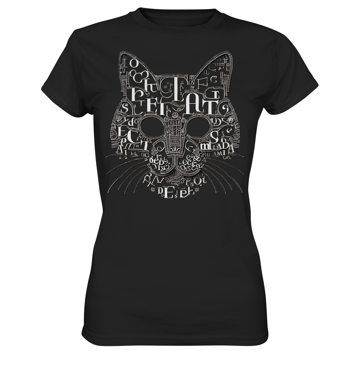 katzenkopf modernes design Buchstaben - Ladies Premium Shirt