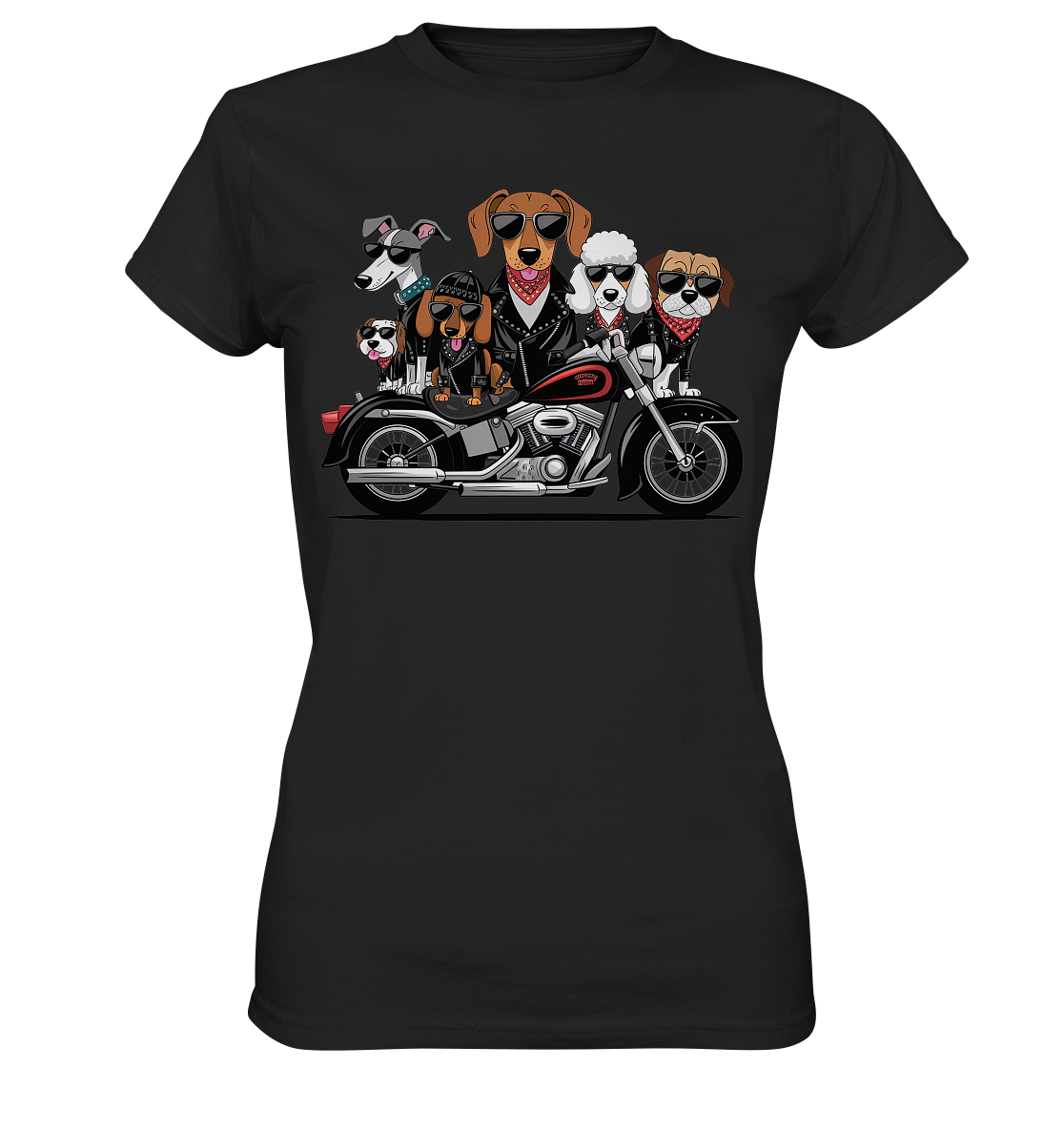 Hunde Biker Gang Fun - Ladies Premium Shirt
