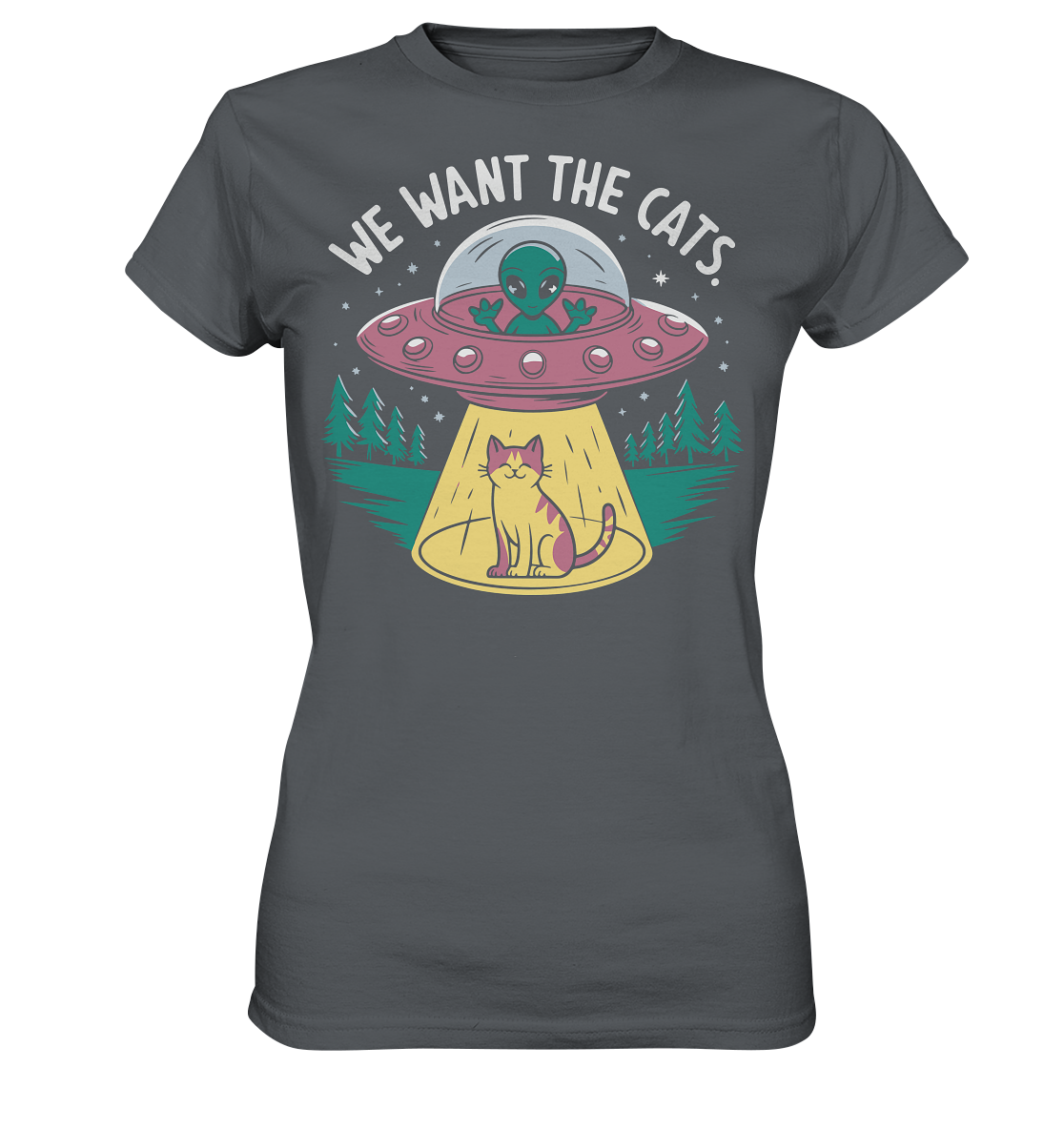Alien und Katzen Fun Design We want the cats - Ladies Premium Shirt
