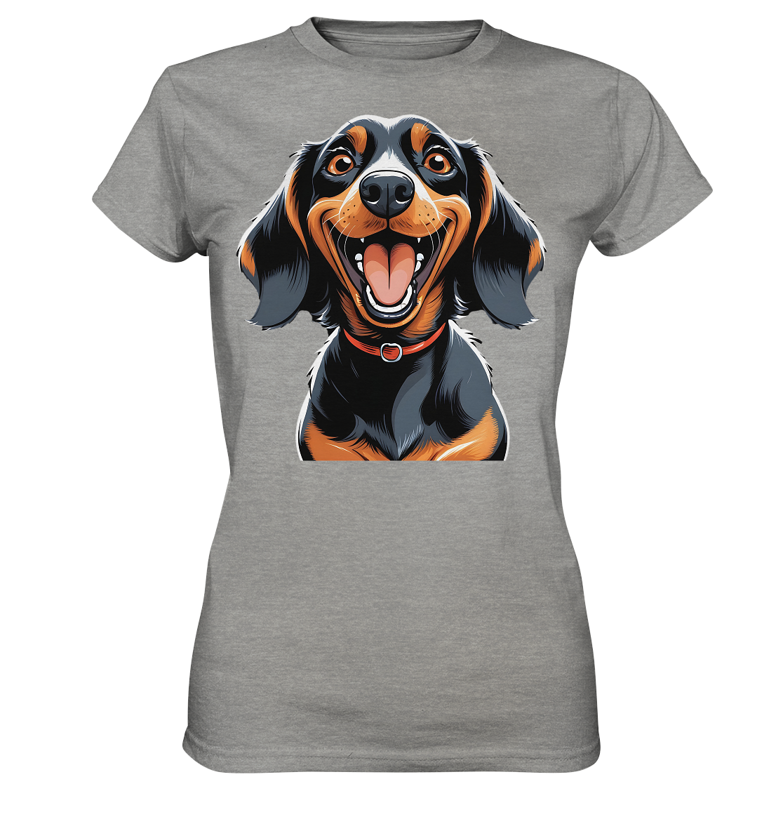 Happy Dackel Cartoon - Ladies Premium Shirt