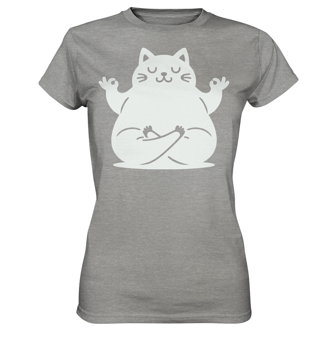 Lustige Yoga Katze - personalisierbar - Ladies Premium Shirt