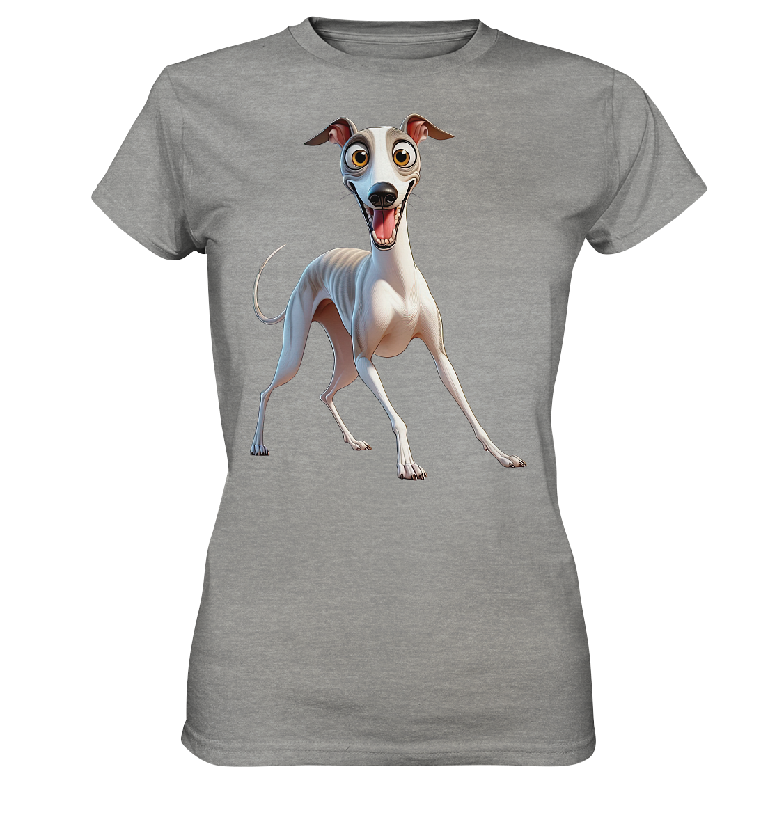 Whippet Cartoon personalisierbar - Ladies Premium Shirt