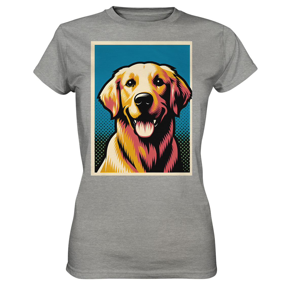 Golden Retriever Pop Art - personalisierbar - Ladies Premium Shirt