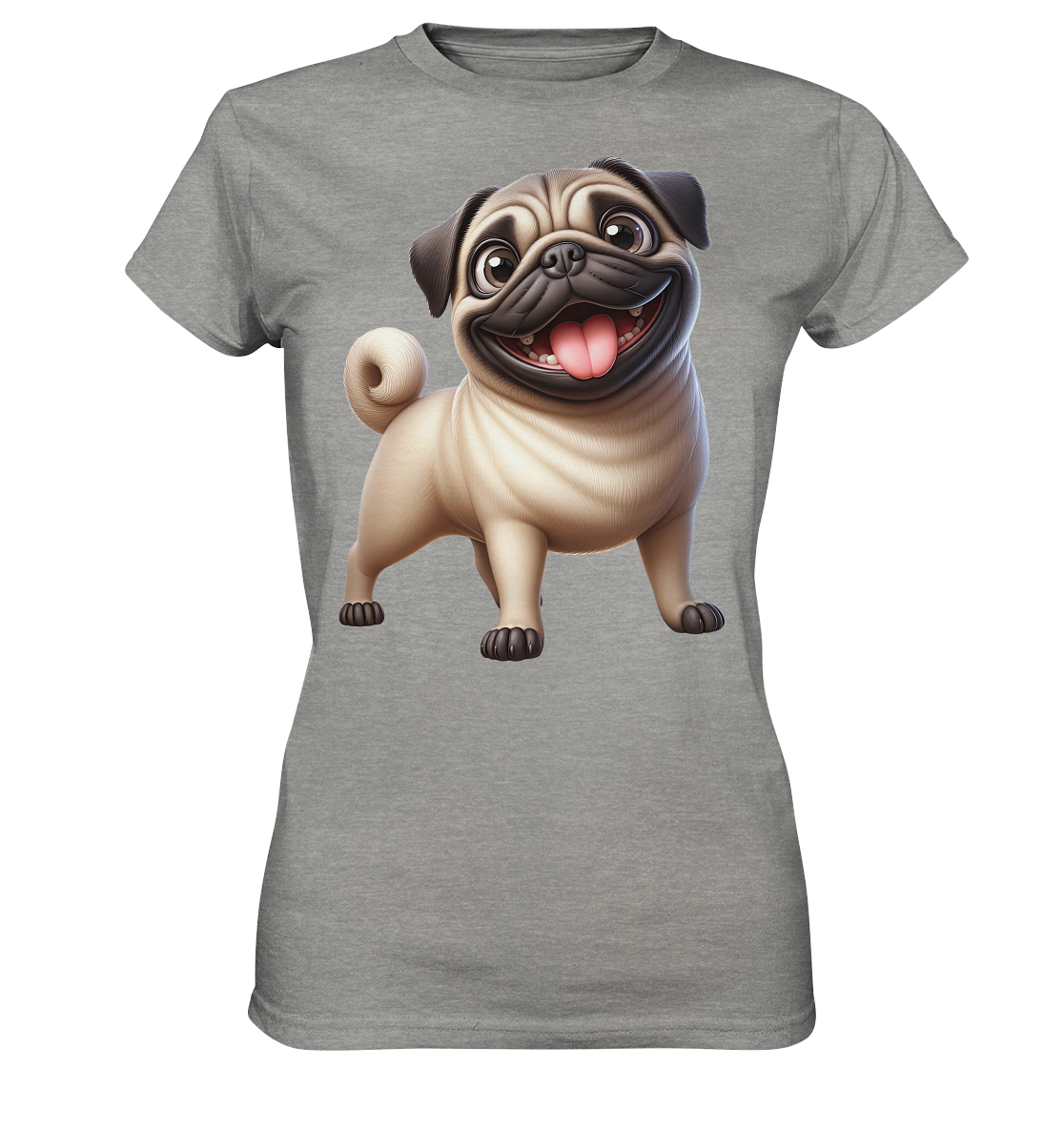 Mops Cartoon - personalisierbar - Ladies Premium Shirt