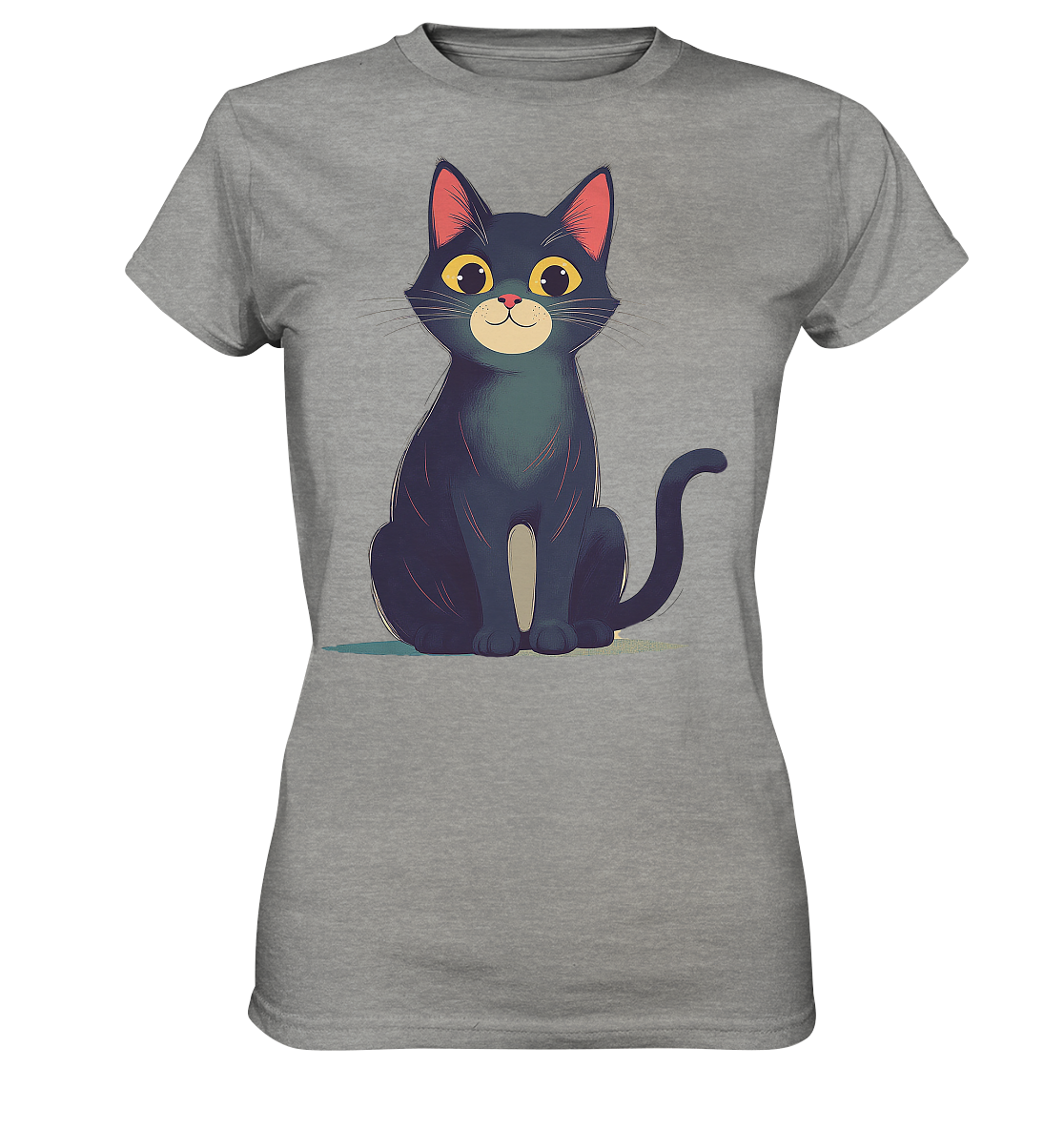 Happy Katze gemalt - Ladies Premium Shirt