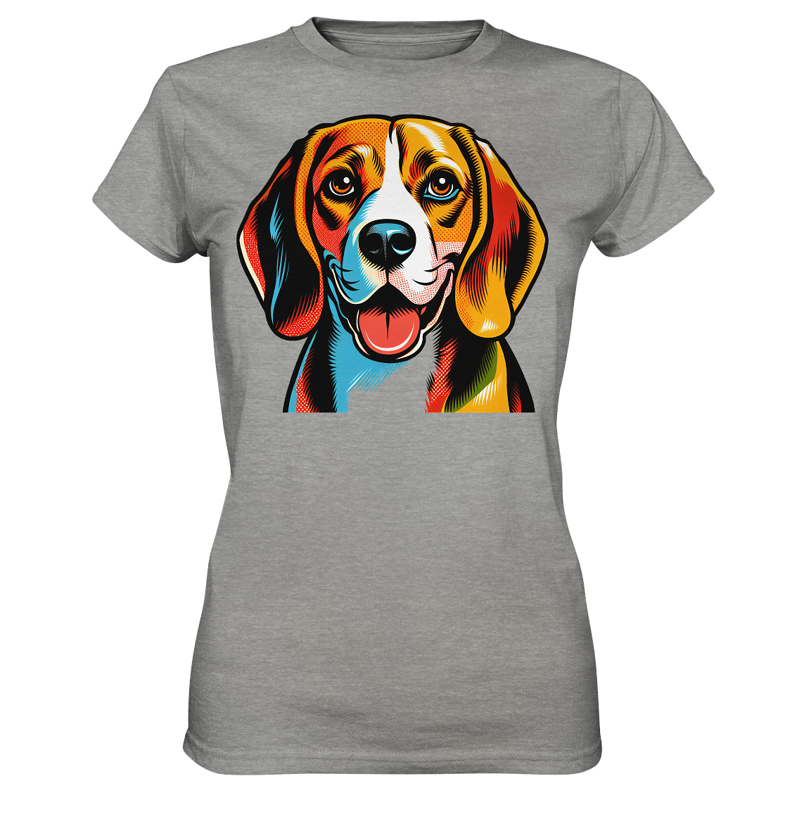 Beagle Pop Art - Personalisierbar - Ladies Premium Shirt