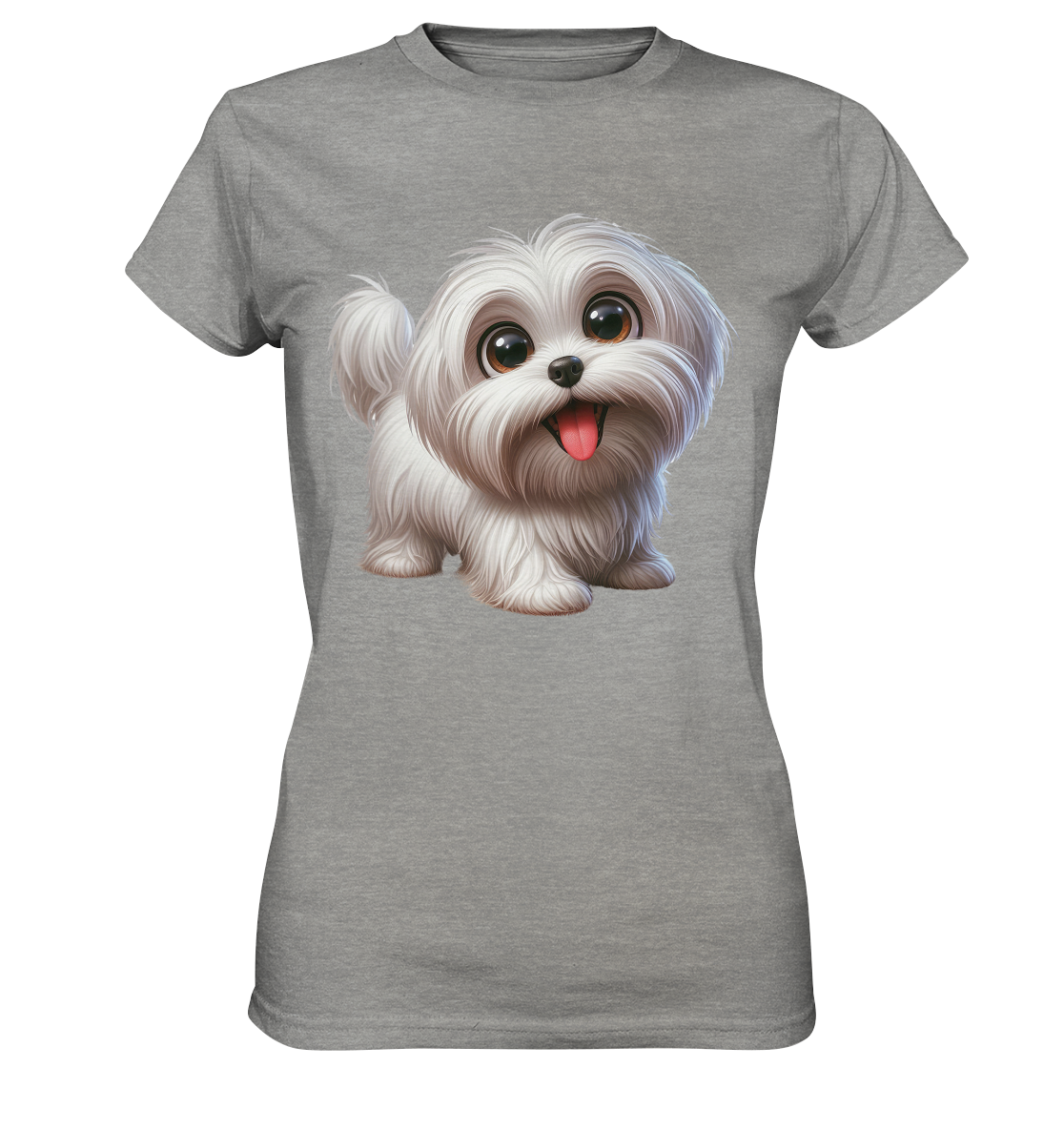 Malteser Hund Cartoon - personalisierbar - Ladies Premium Shirt