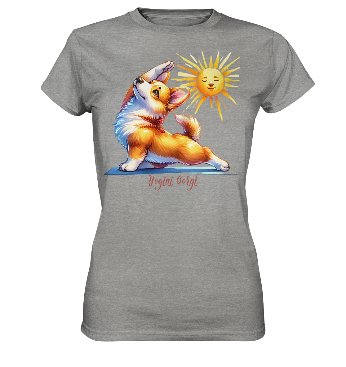 Yoga Corgi Hund yogini Gorgi - personalisierbar - Ladies Premium Shirt