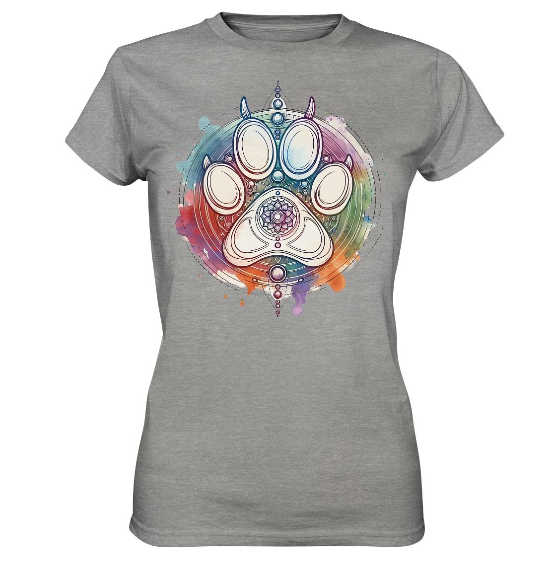Modernes Design Chakra mit Pfote - Ladies Premium Shirt