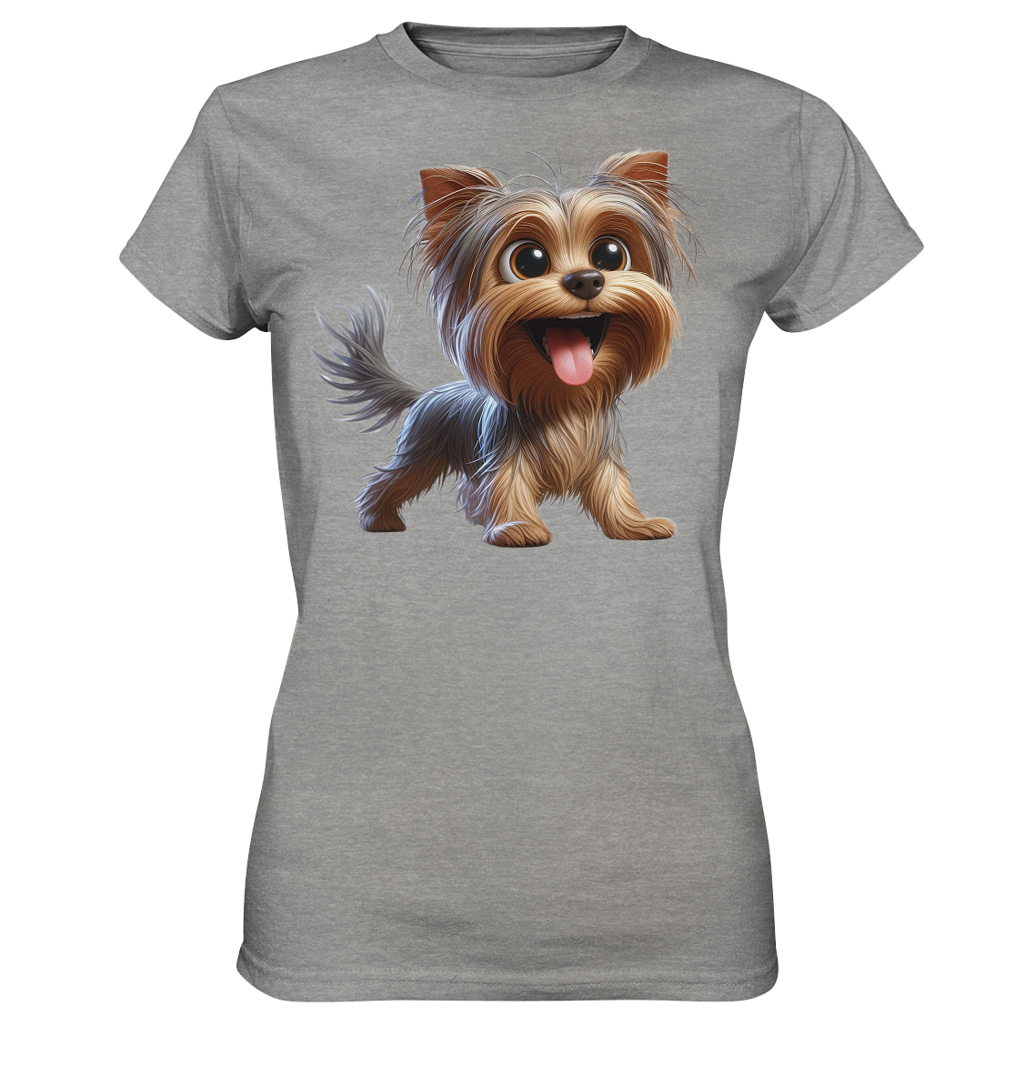 Yorkshire Terrier Cartoon - personalisierbar - Ladies Premium Shirt