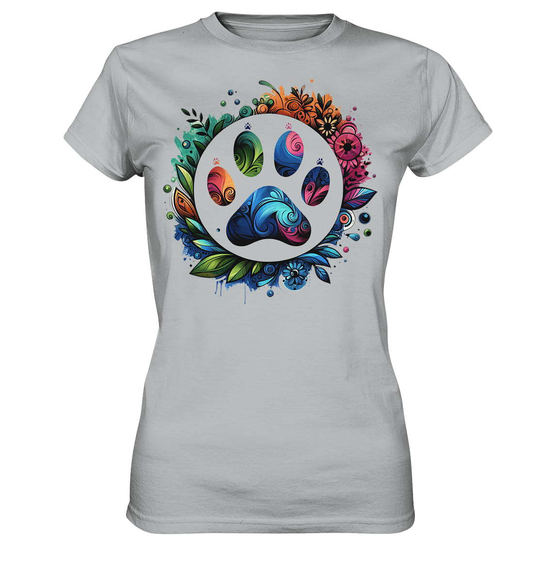 Pfote mit Blumendesign - Ladies Premium Shirt