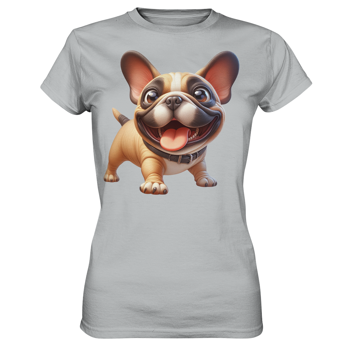 Französische Bulldogge Cartoon personalisierbar - Ladies Premium Shirt