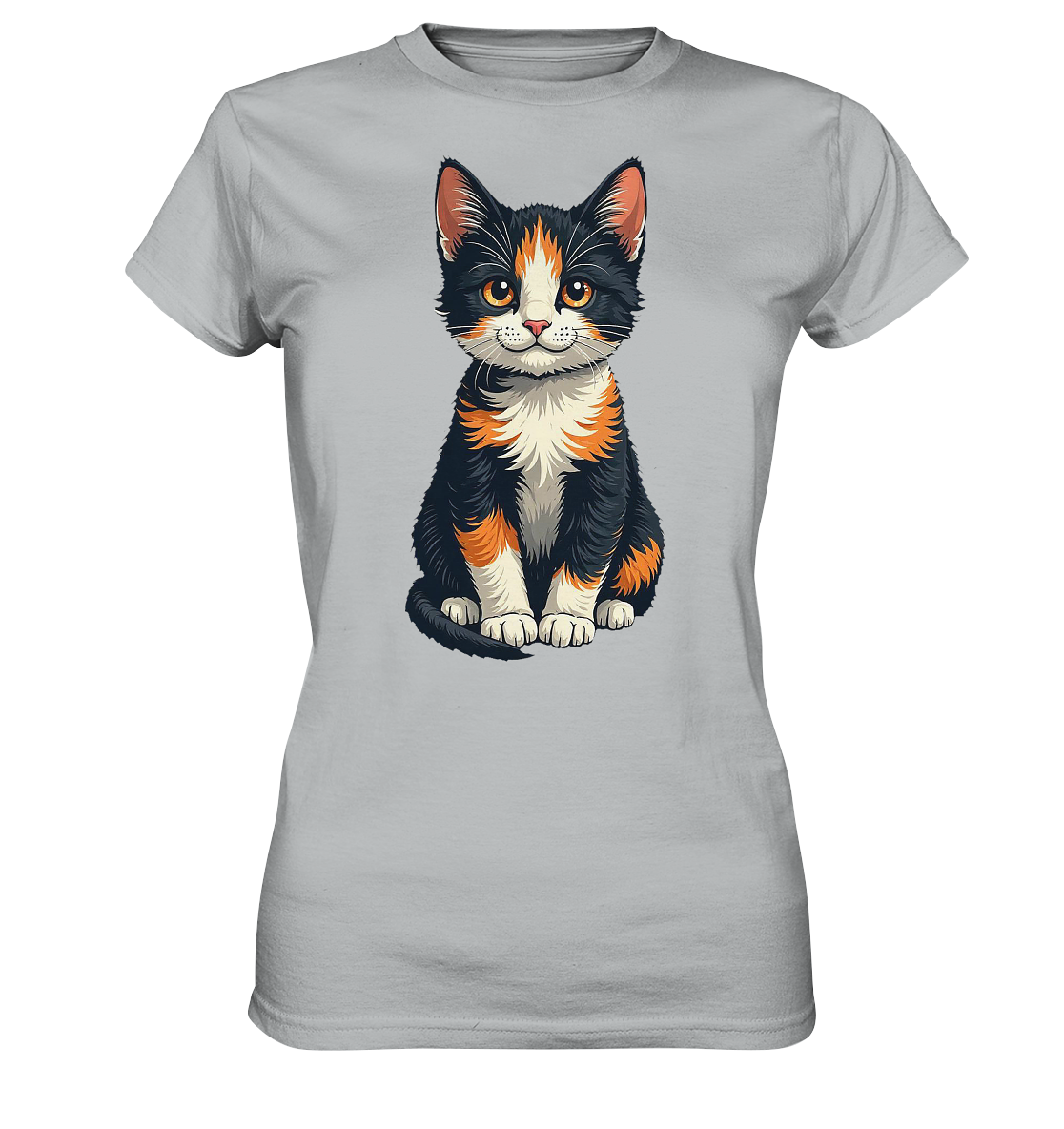 Süsse Glückskatze Illustration  - Ladies Premium Shirt