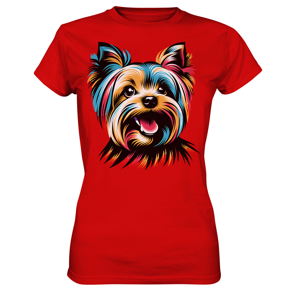Yorkshire Terrier Pop Art - personalisierbar - Ladies Premium Shirt