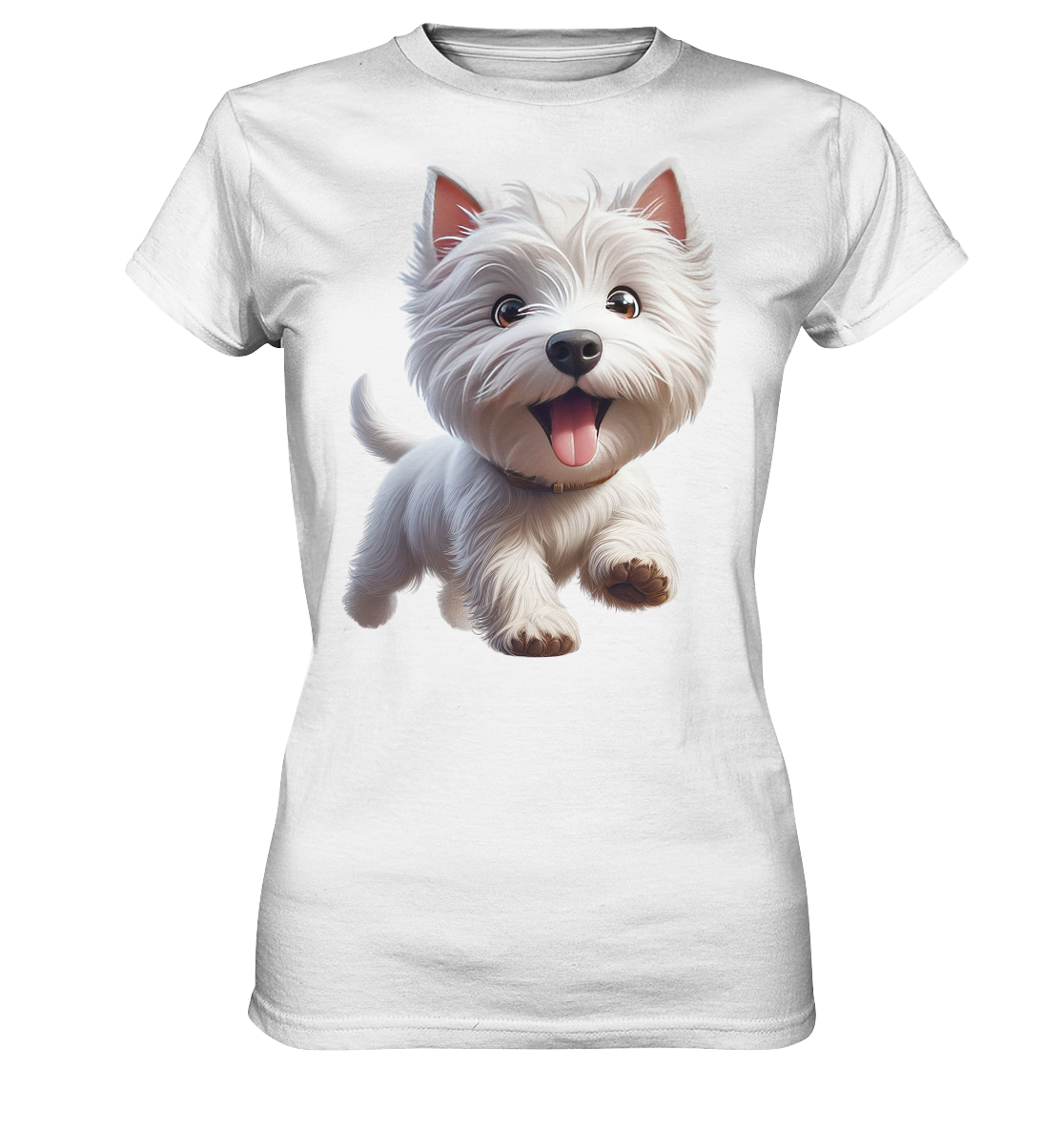 West Highland Terrier Catoon - personalisierbar - Ladies Premium Shirt