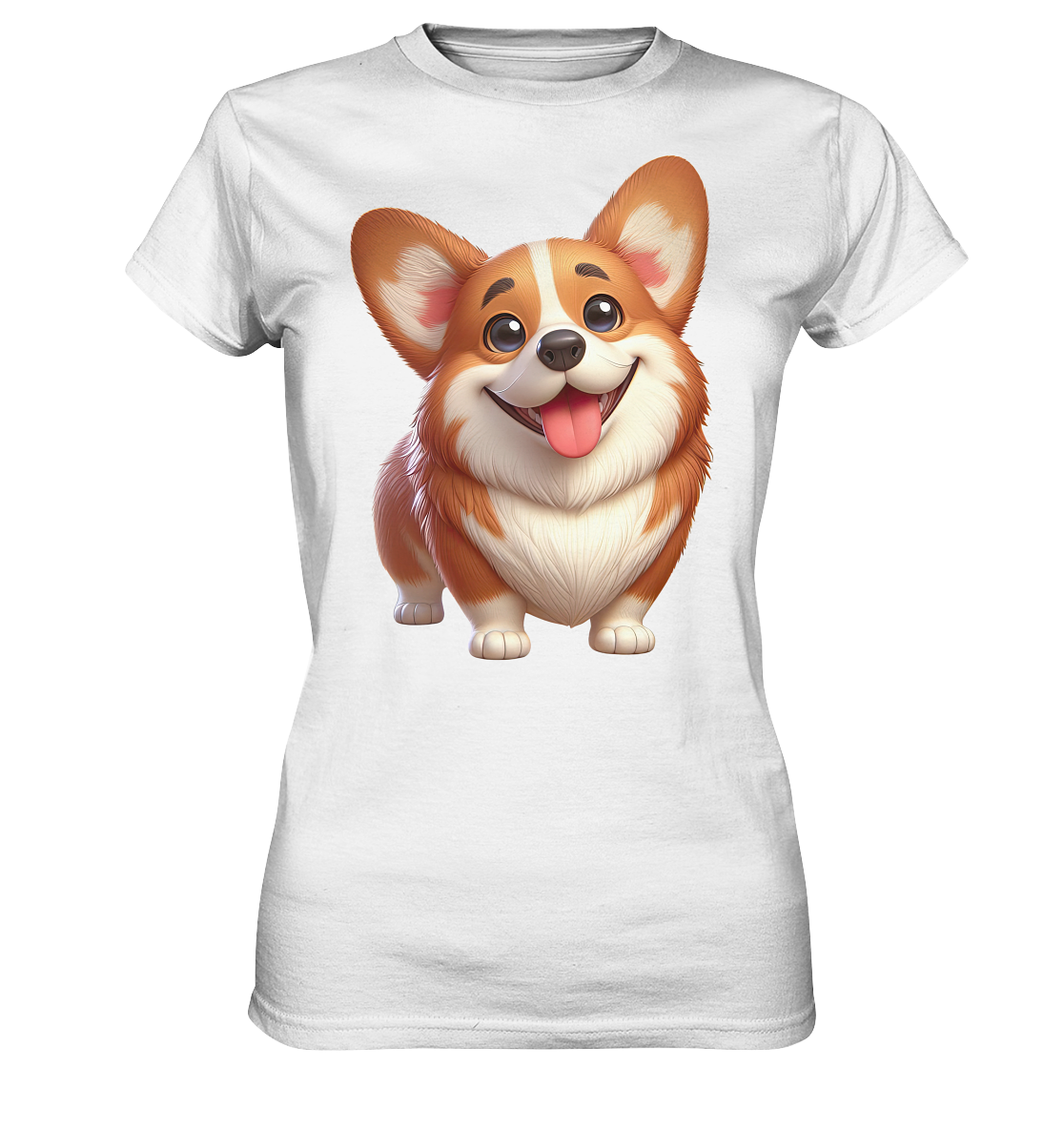 Corgi Cartoon Hund - persoinalisierbar - Ladies Premium Shirt