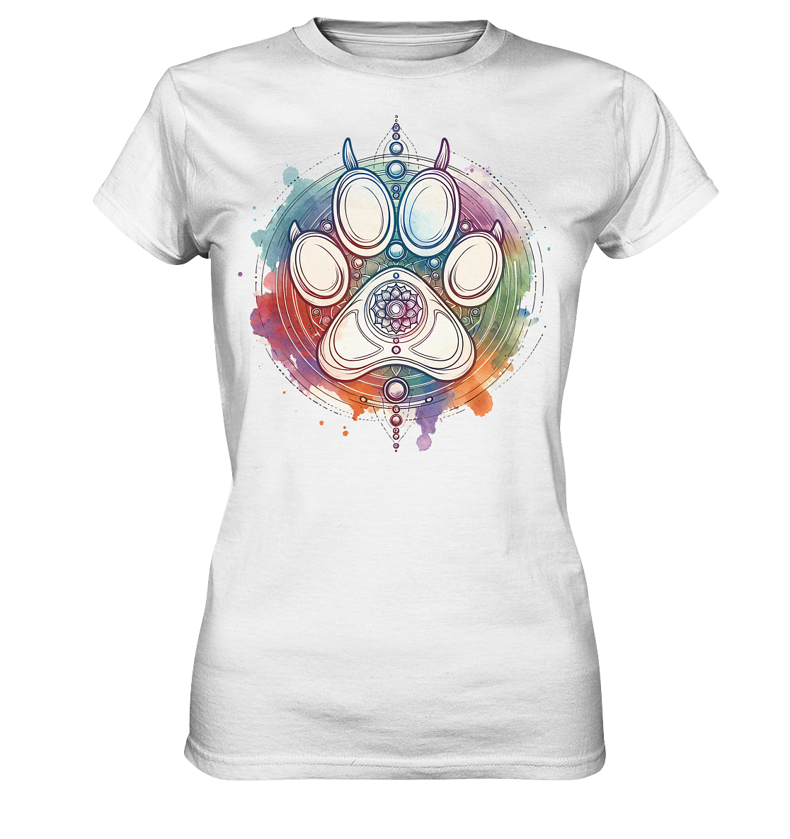 Modernes Design Chakra mit Pfote - Ladies Premium Shirt