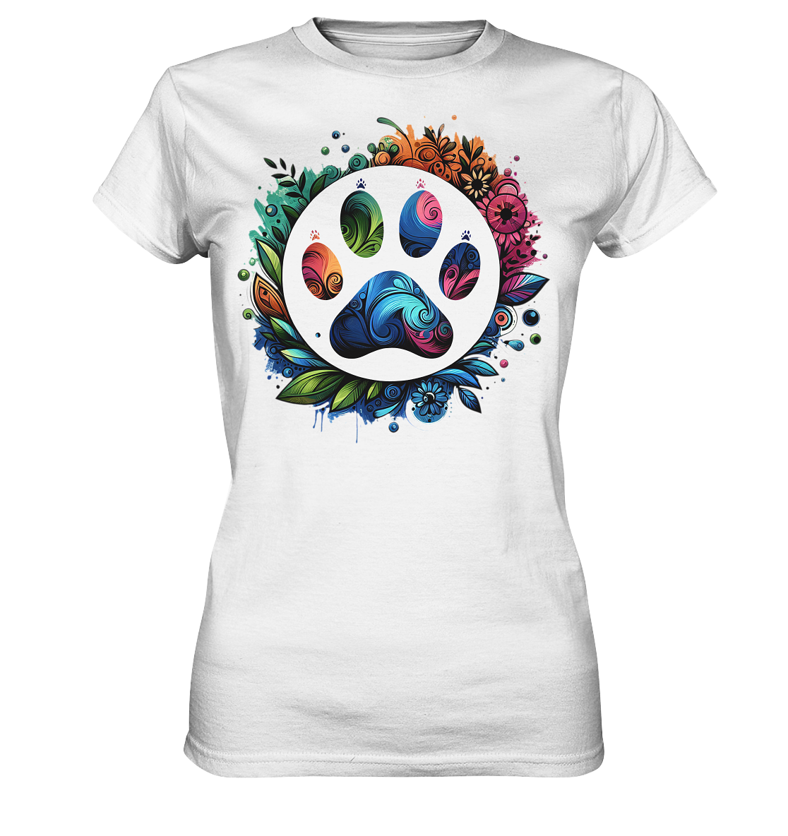 Pfote mit Blumendesign - Ladies Premium Shirt
