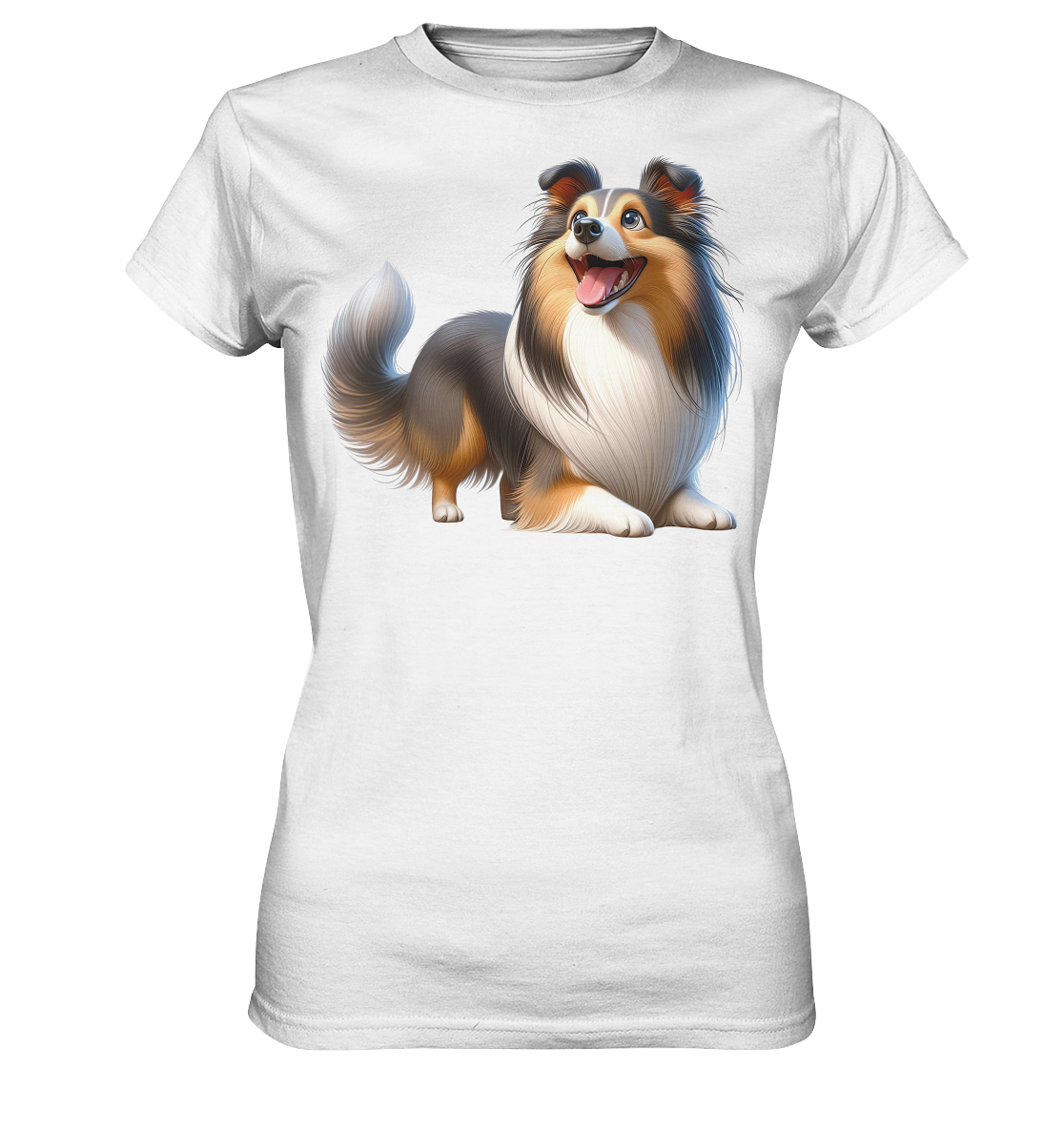 Shetland Sheepdog cartoon personalisierbar - Ladies Premium Shirt