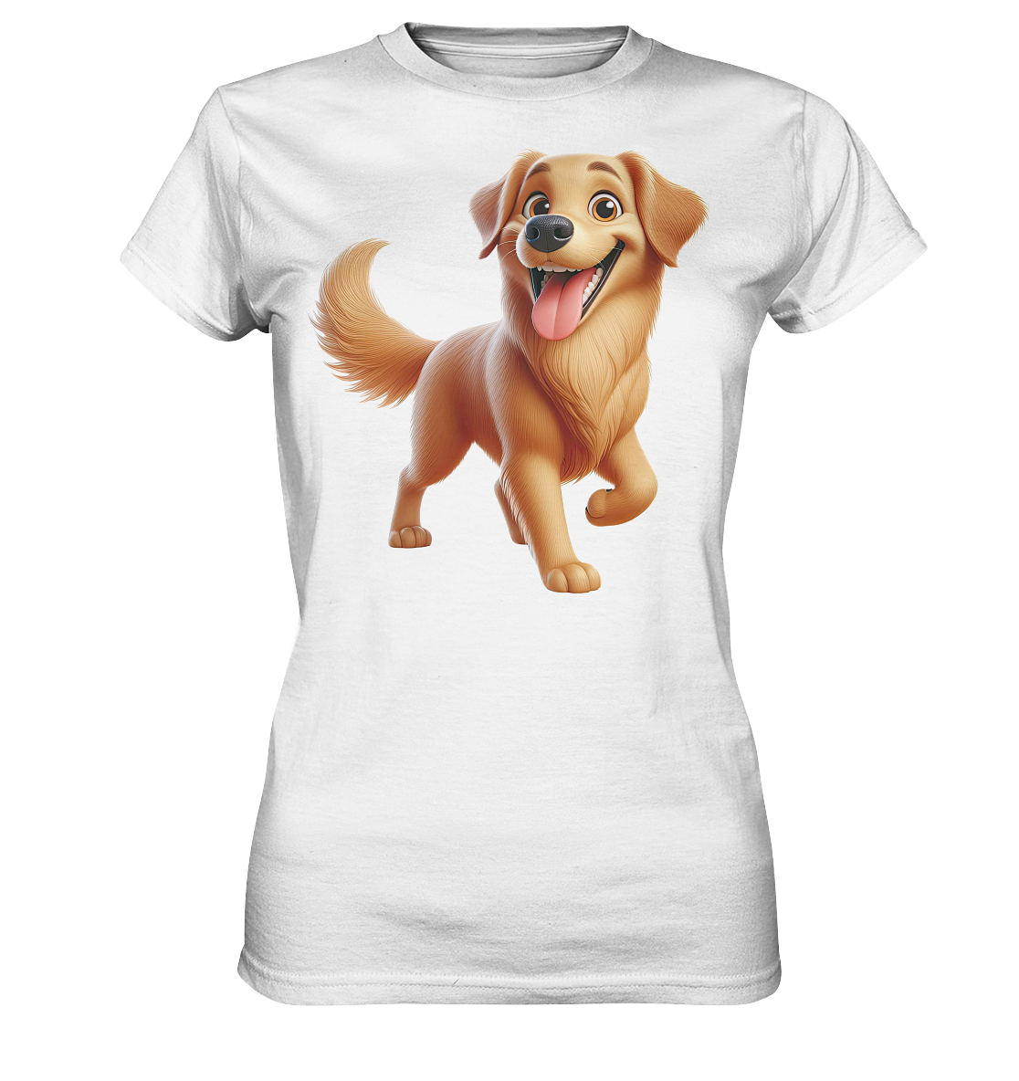 Golden Retriever Comic - personalisierbar - Ladies Premium Shirt