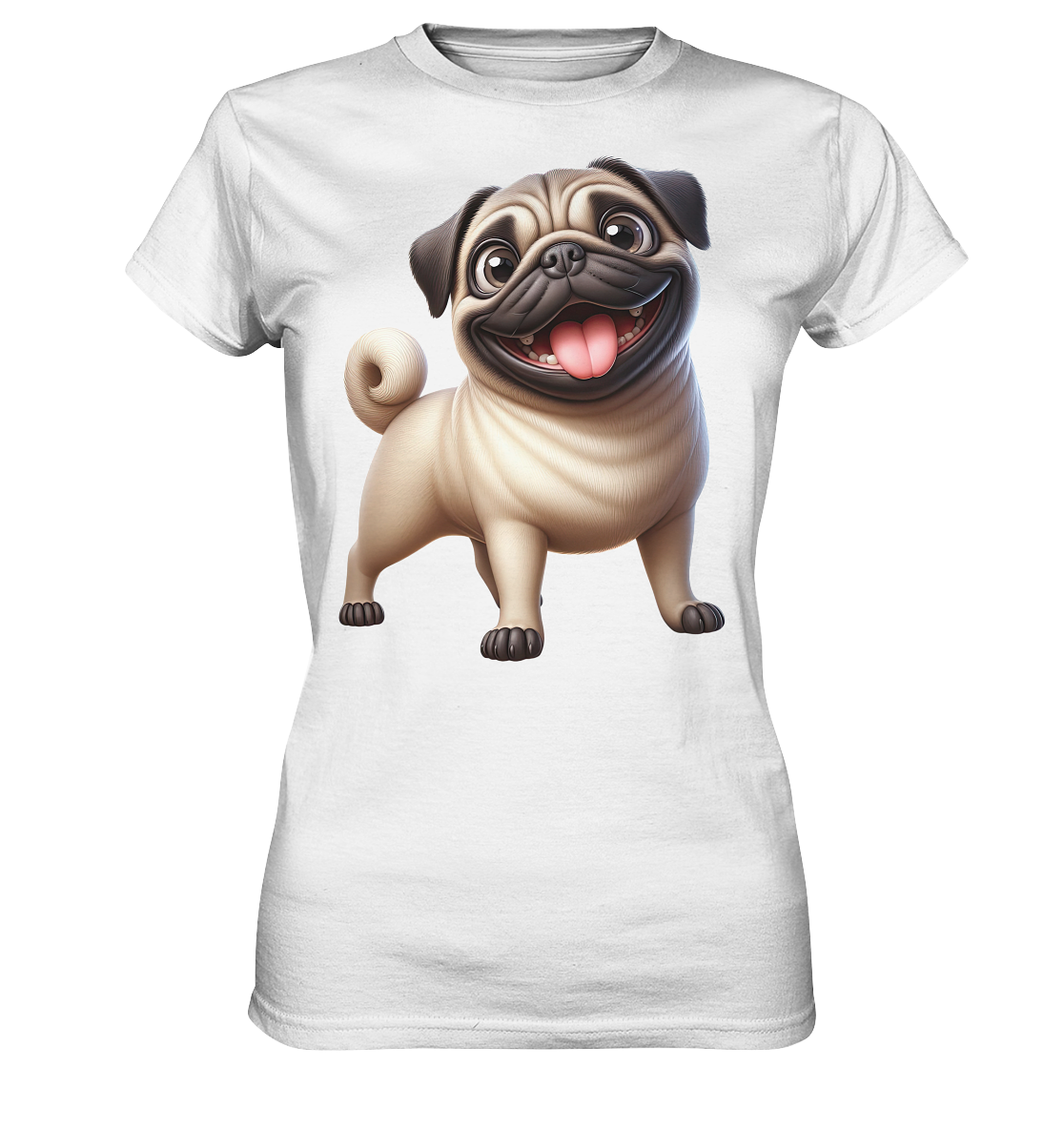 Mops Cartoon - personalisierbar - Ladies Premium Shirt