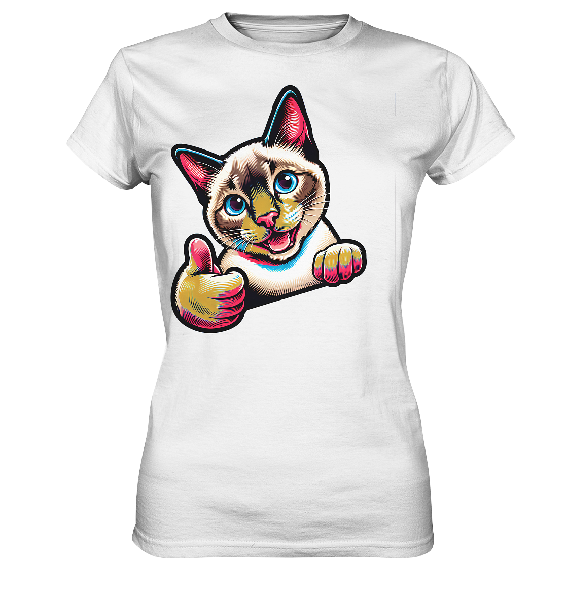 Siamkatze Pop Art - personalisierbar - Ladies Premium Shirt