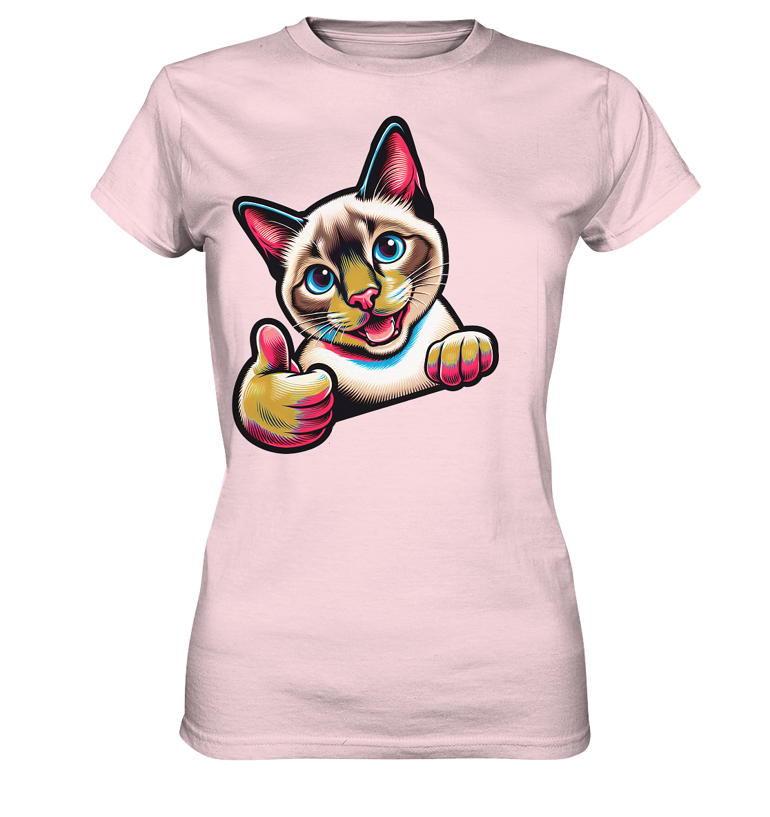 Siamkatze Pop Art - personalisierbar - Ladies Premium Shirt