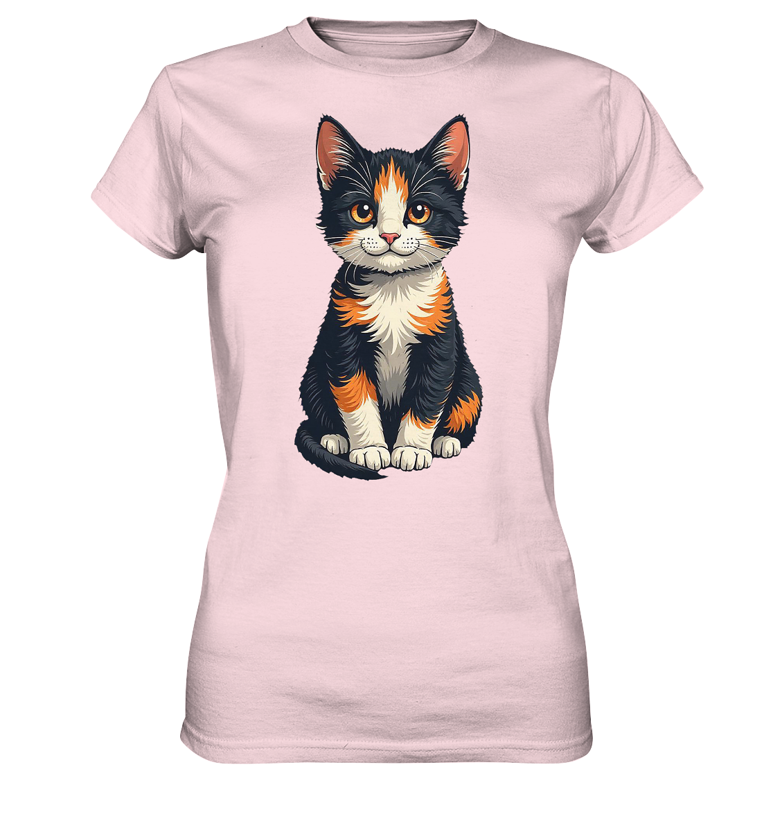 Süsse Glückskatze Illustration  - Ladies Premium Shirt