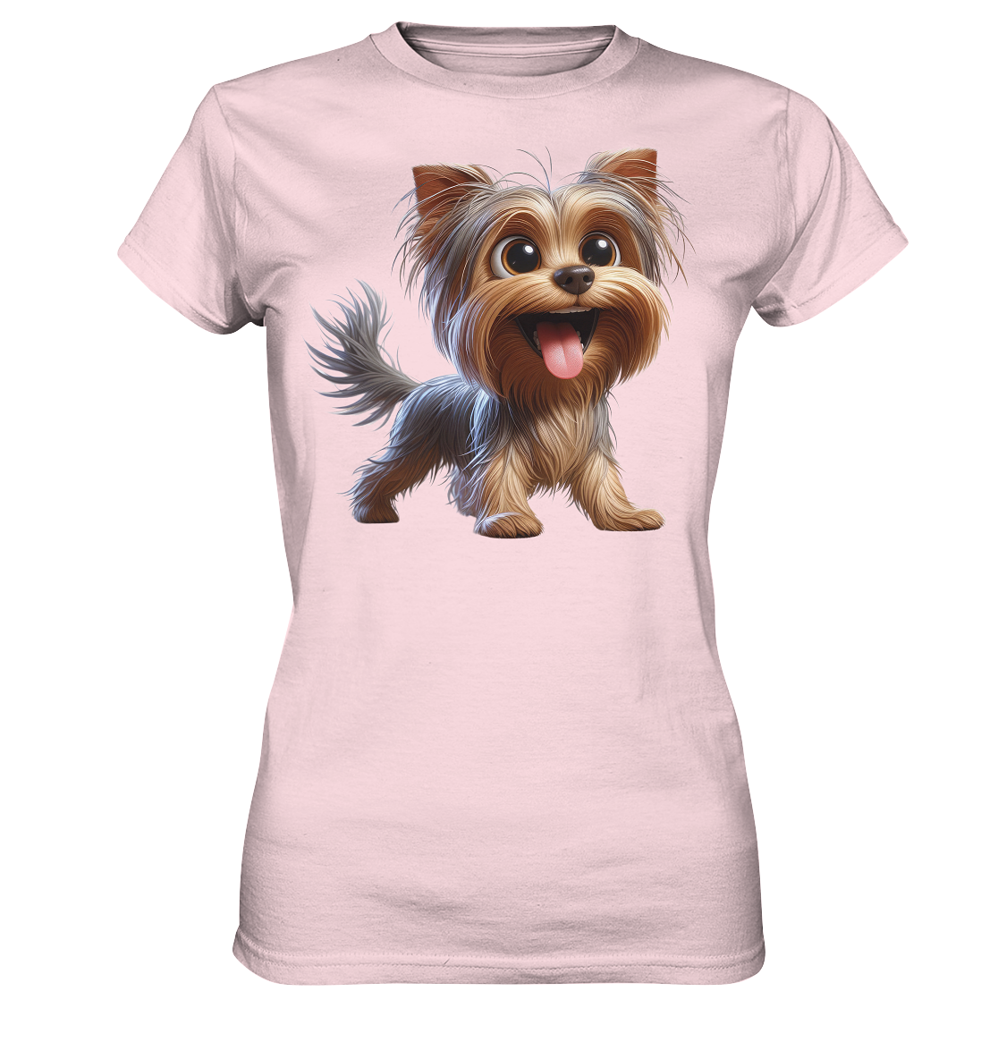 Yorkshire Terrier Cartoon - personalisierbar - Ladies Premium Shirt