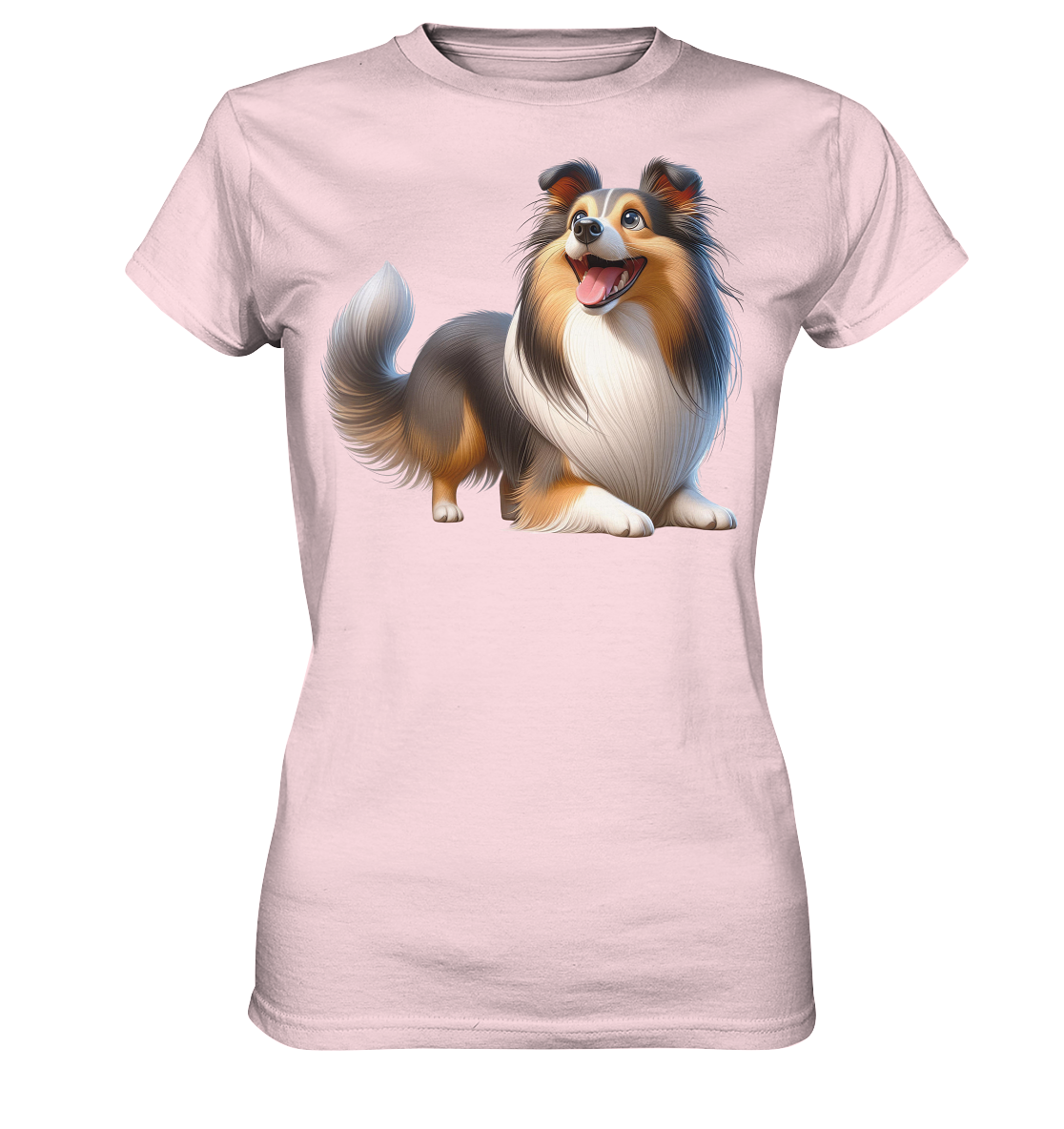 Shetland Sheepdog cartoon personalisierbar - Ladies Premium Shirt