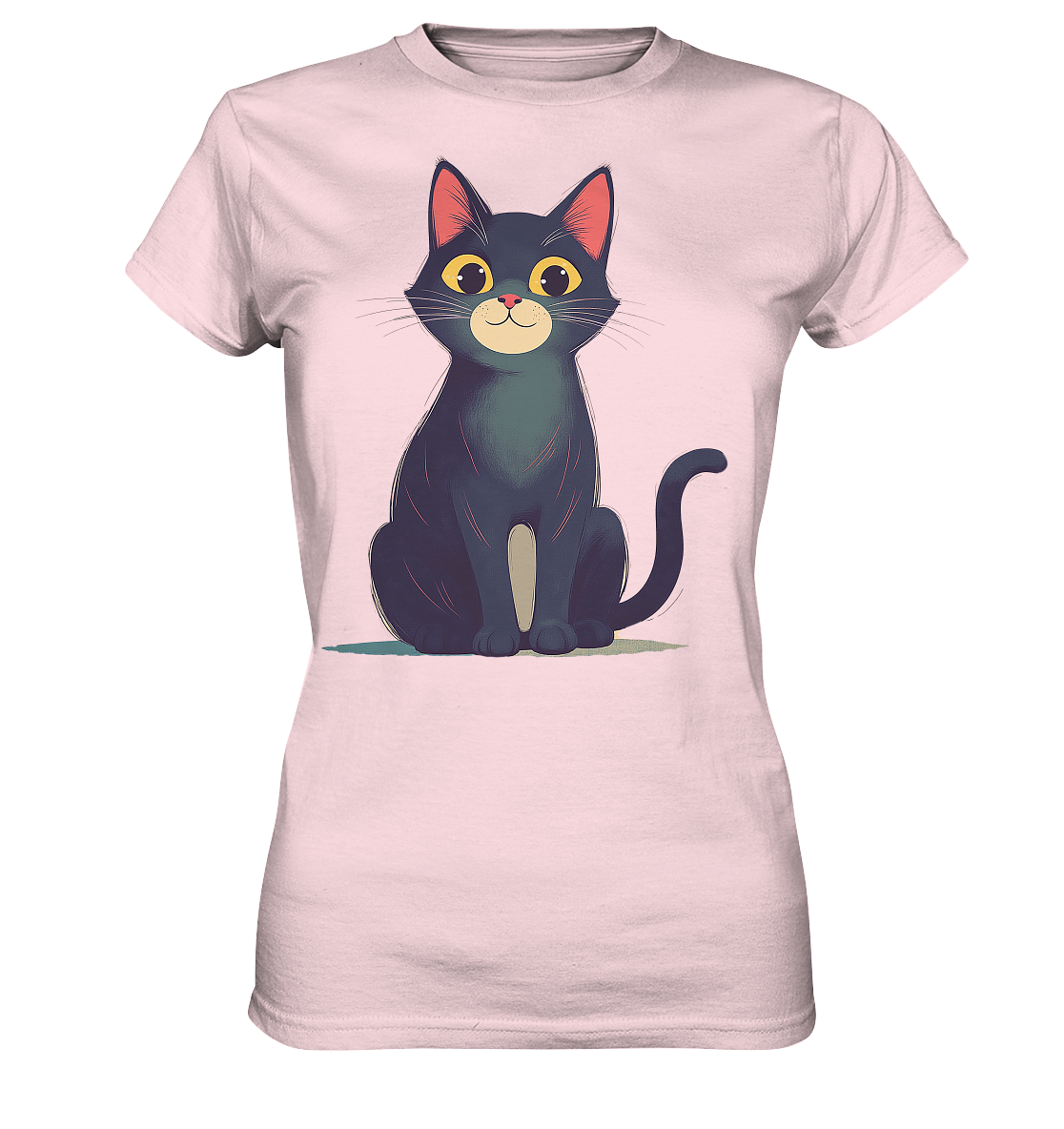 Happy Katze gemalt - Ladies Premium Shirt