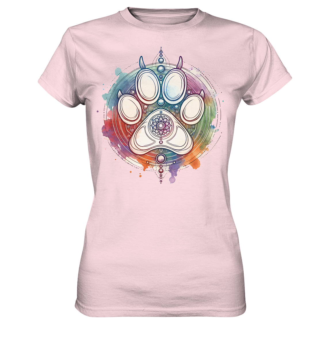 Modernes Design Chakra mit Pfote - Ladies Premium Shirt