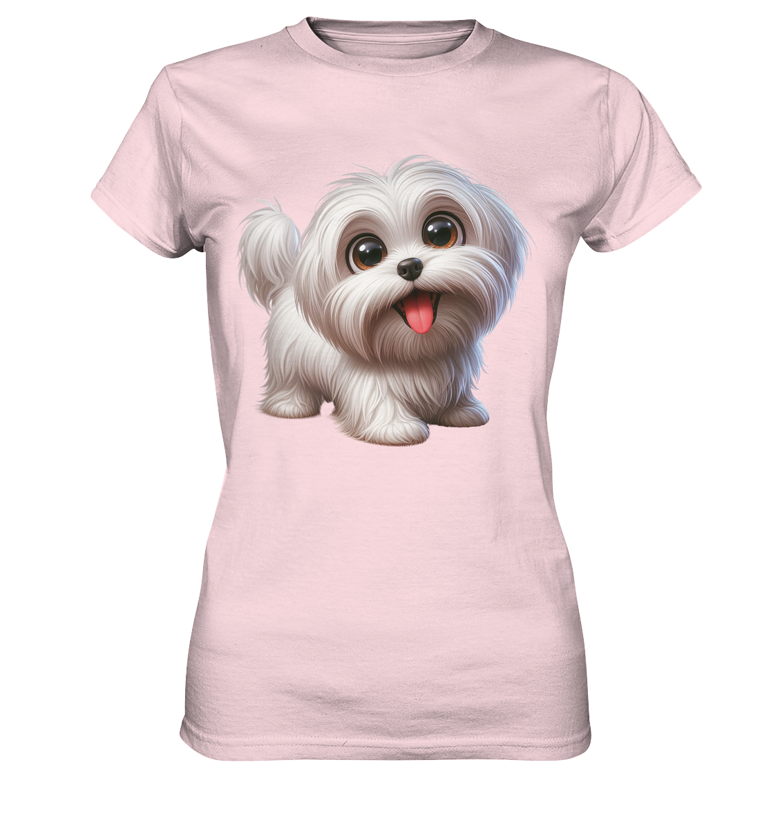 Malteser Hund Cartoon - personalisierbar - Ladies Premium Shirt