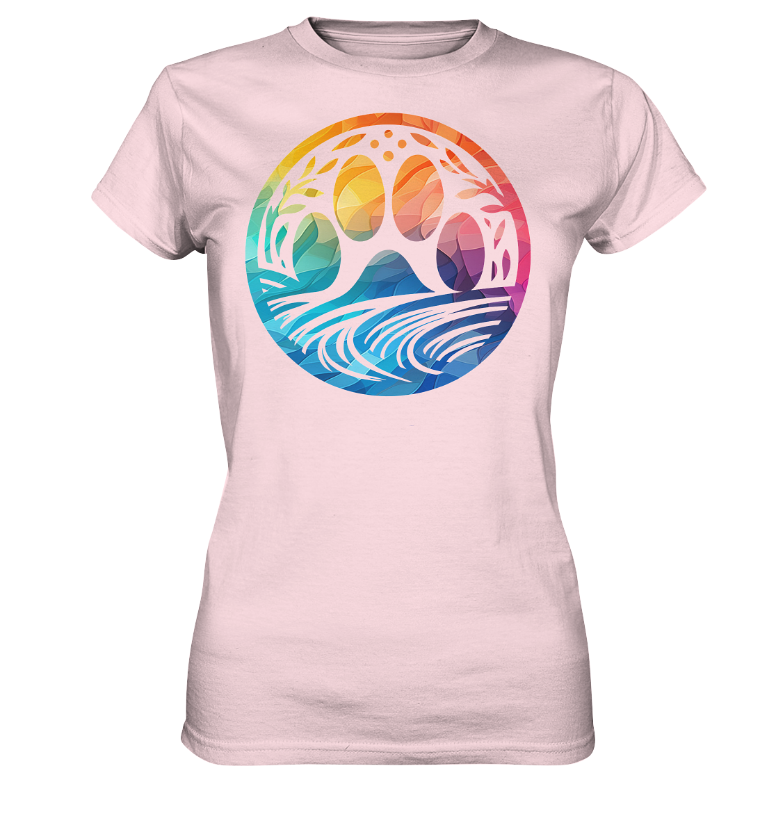 Modern Design Pfote mit regenbogenartigen Farbverlauf  - Ladies Premium Shirt
