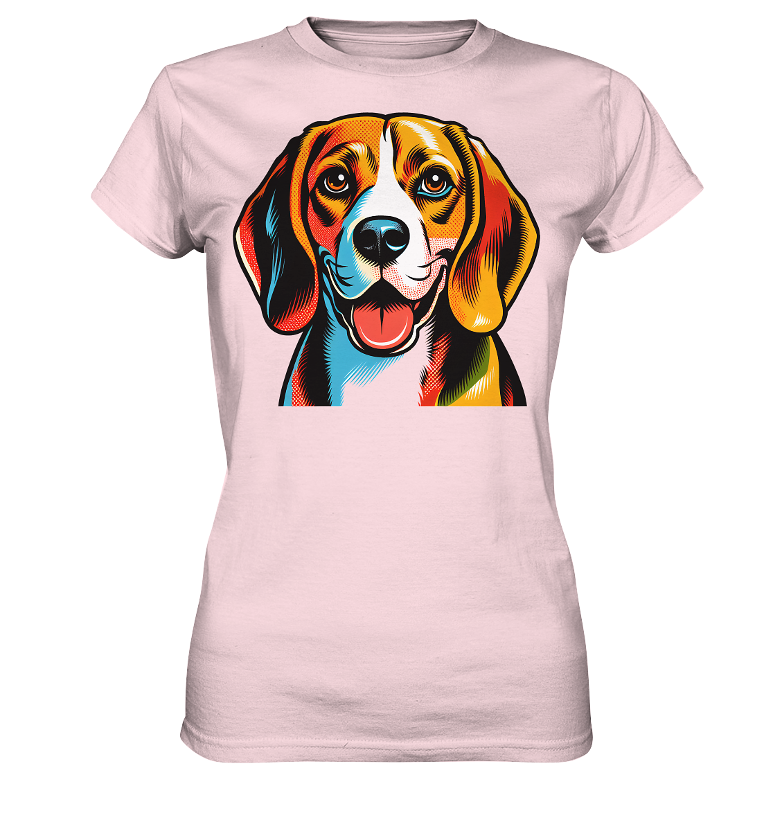 Beagle Pop Art - Personalisierbar - Ladies Premium Shirt
