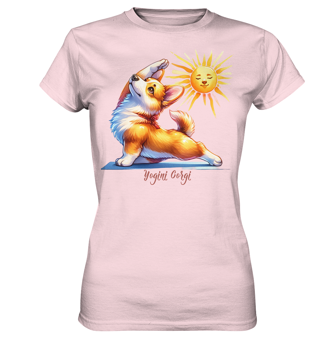 Yoga Corgi Hund yogini Gorgi - personalisierbar - Ladies Premium Shirt