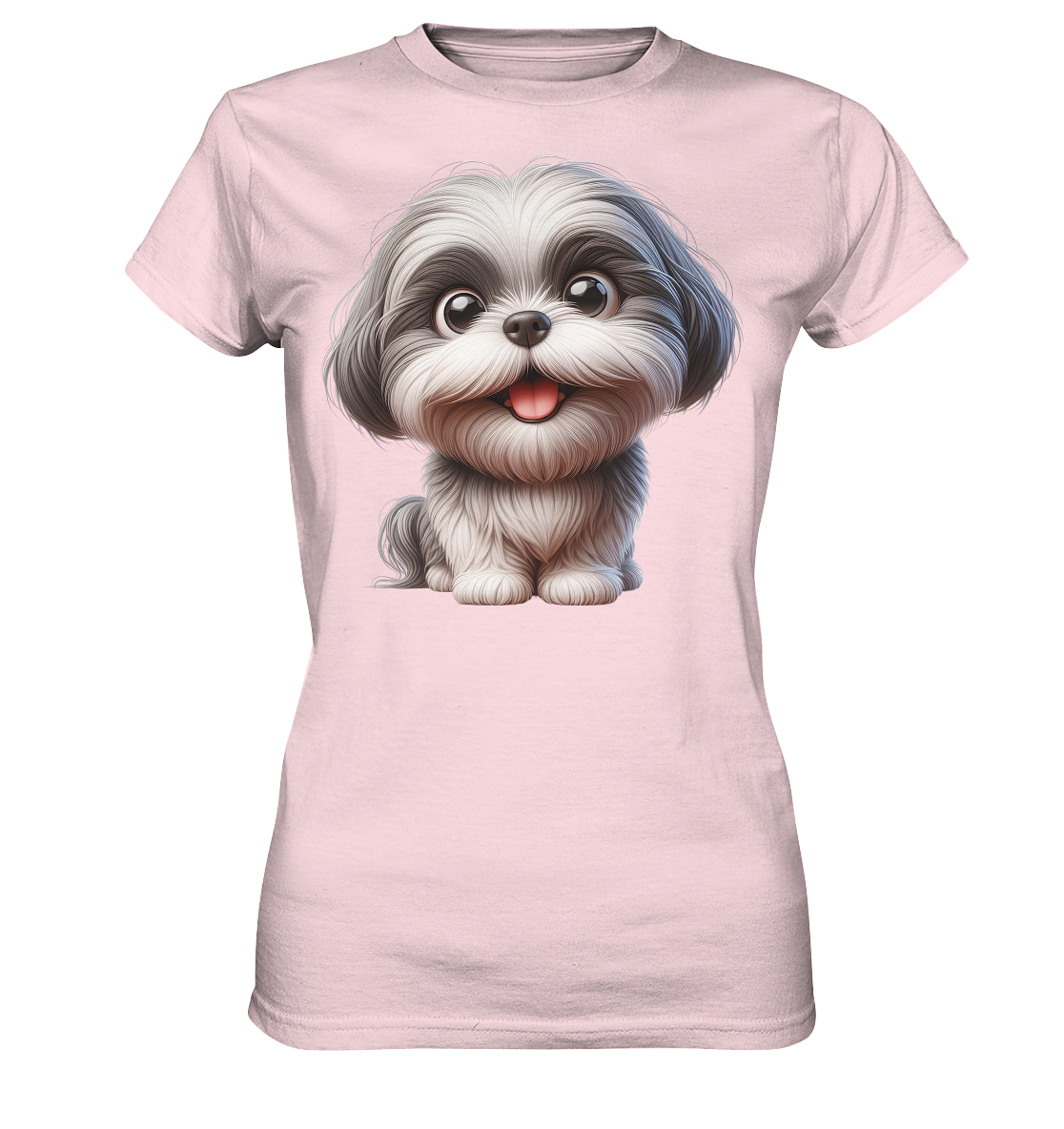 Shih Tzu Cartoon Dog - personalisierbar - Ladies Premium Shirt
