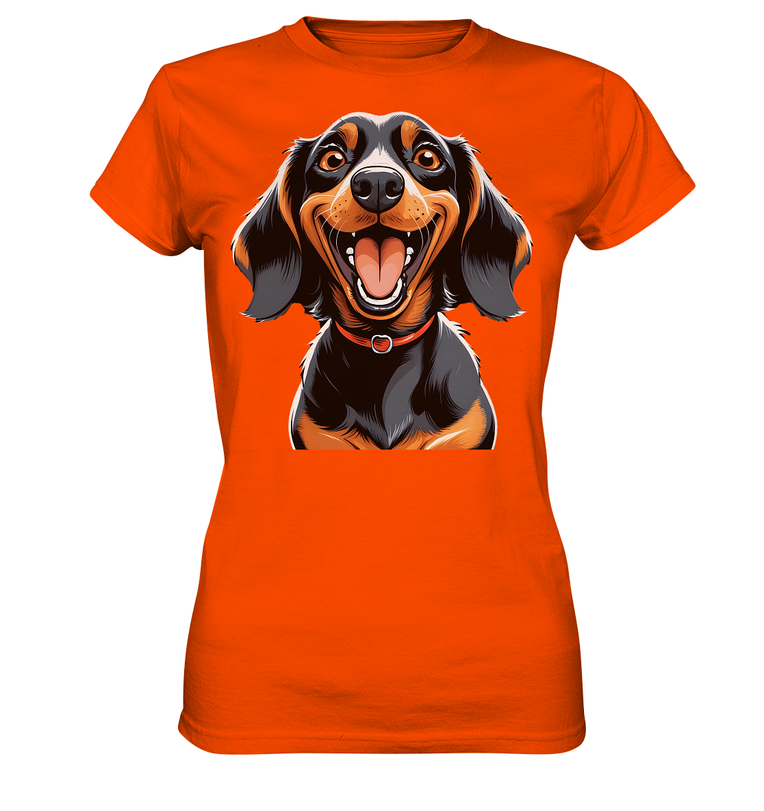 Happy Dackel Cartoon - Ladies Premium Shirt