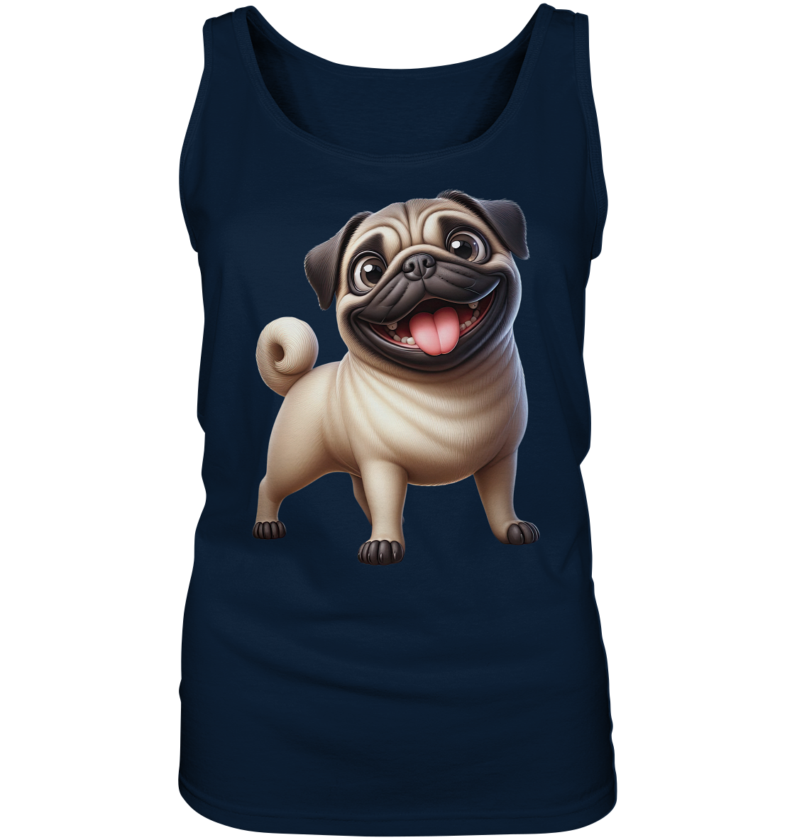 Mops Cartoon - personalisierbar - Ladies Tank-Top