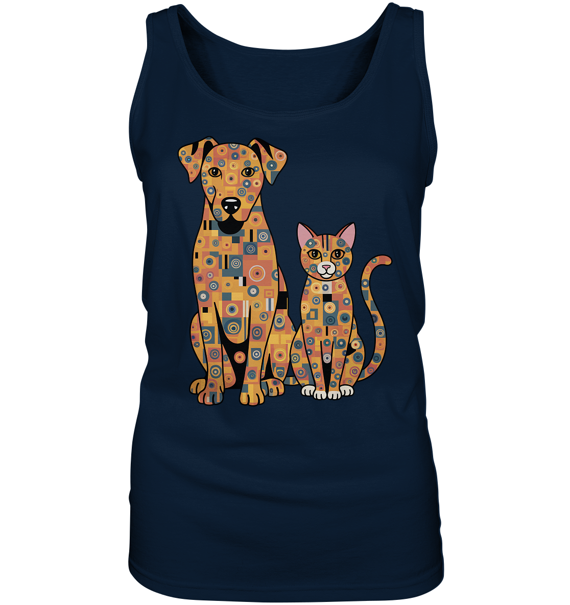 Illustration Hund und Katze in Klimt  Style - Ladies Tank-Top