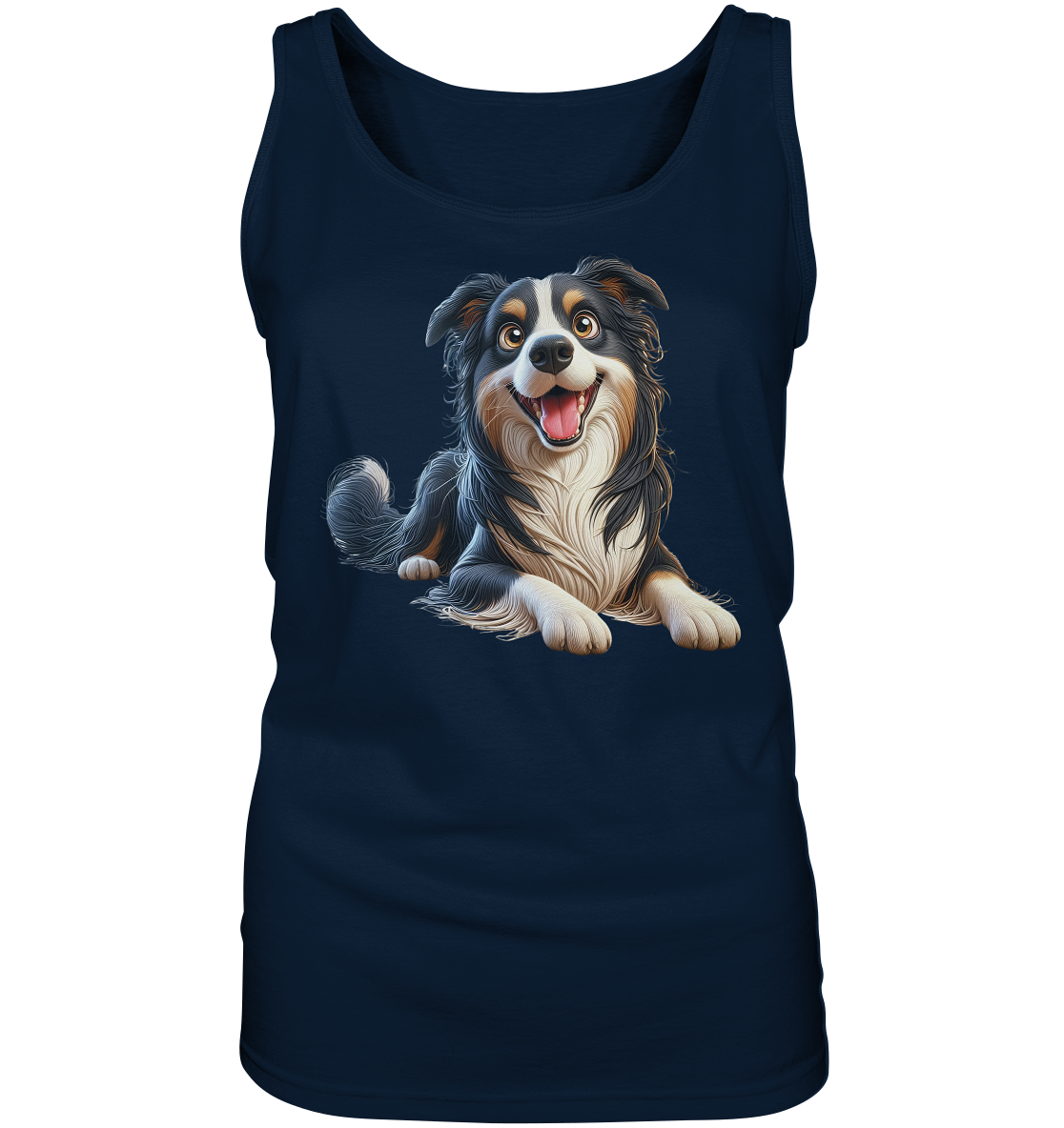 Border Collie Cartoon - personalisierbar - Ladies Tank-Top