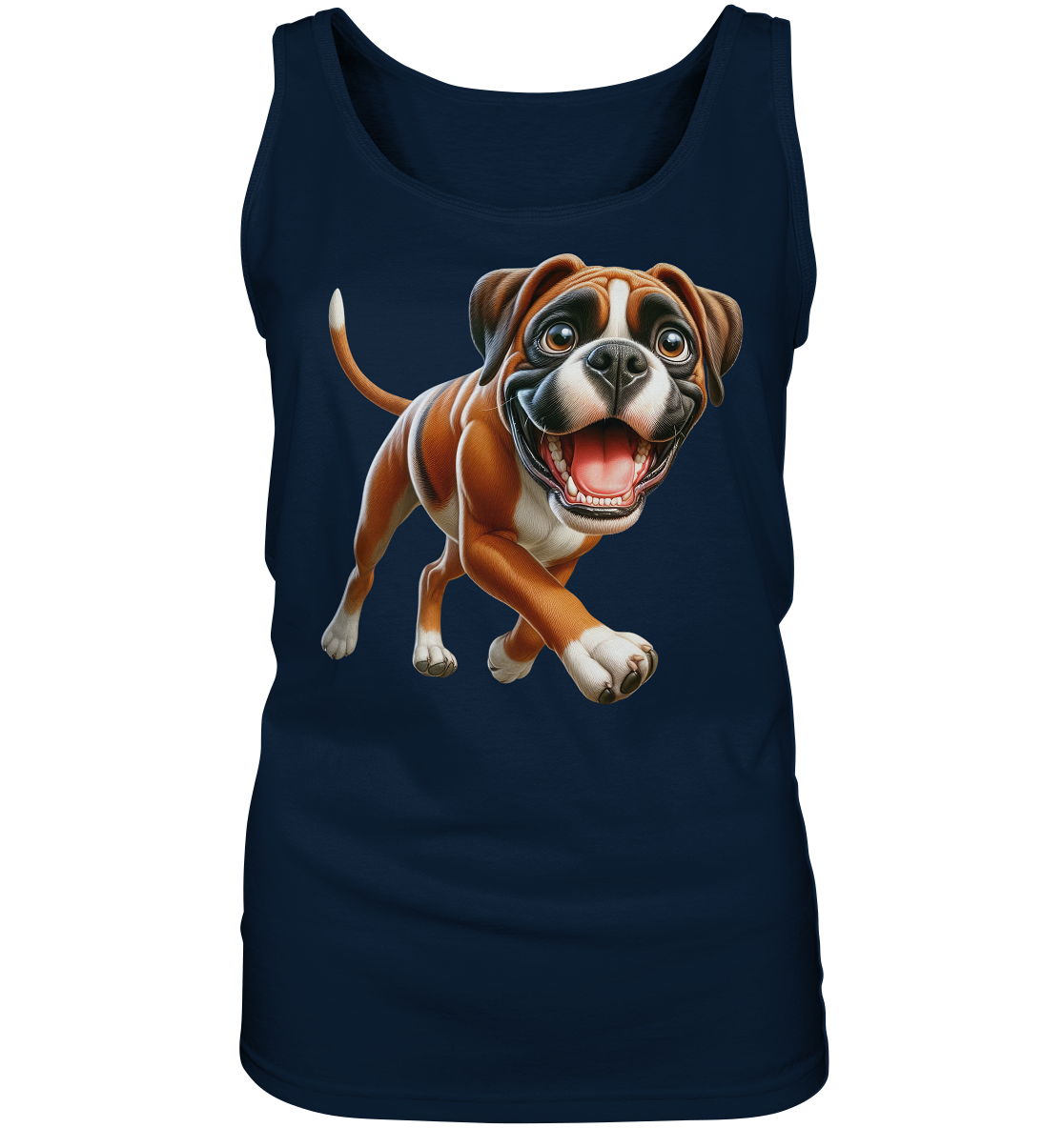 Boxer Cartoon Hund personalisierbar - Ladies Tank-Top