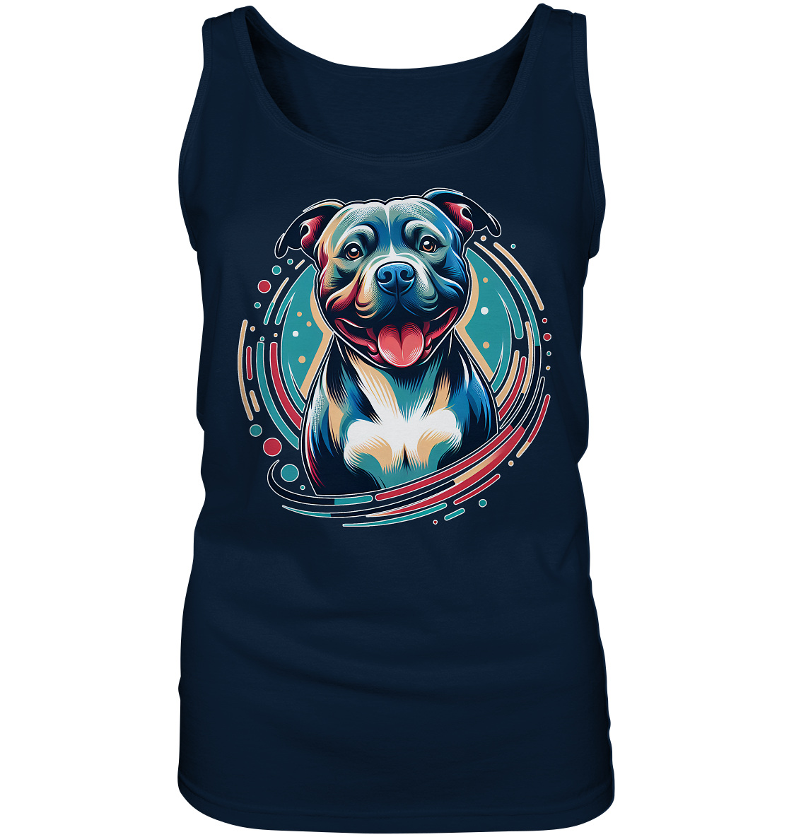 Happy Pittbull / Staffy PopArt - Ladies Tank-Top