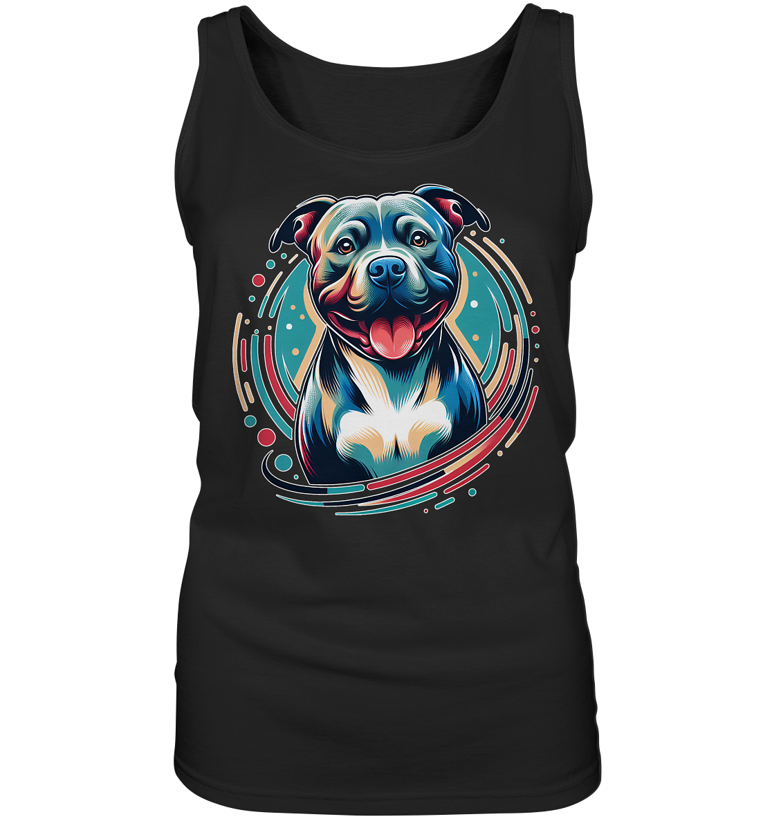 Happy Pittbull / Staffy PopArt - Ladies Tank-Top