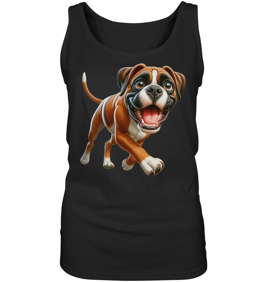 Boxer Cartoon Hund personalisierbar - Ladies Tank-Top