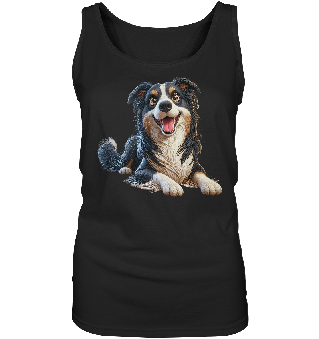Border Collie Cartoon - personalisierbar - Ladies Tank-Top