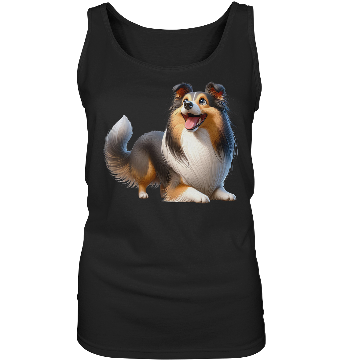 Shetland Sheepdog cartoon personalisierbar - Ladies Tank-Top